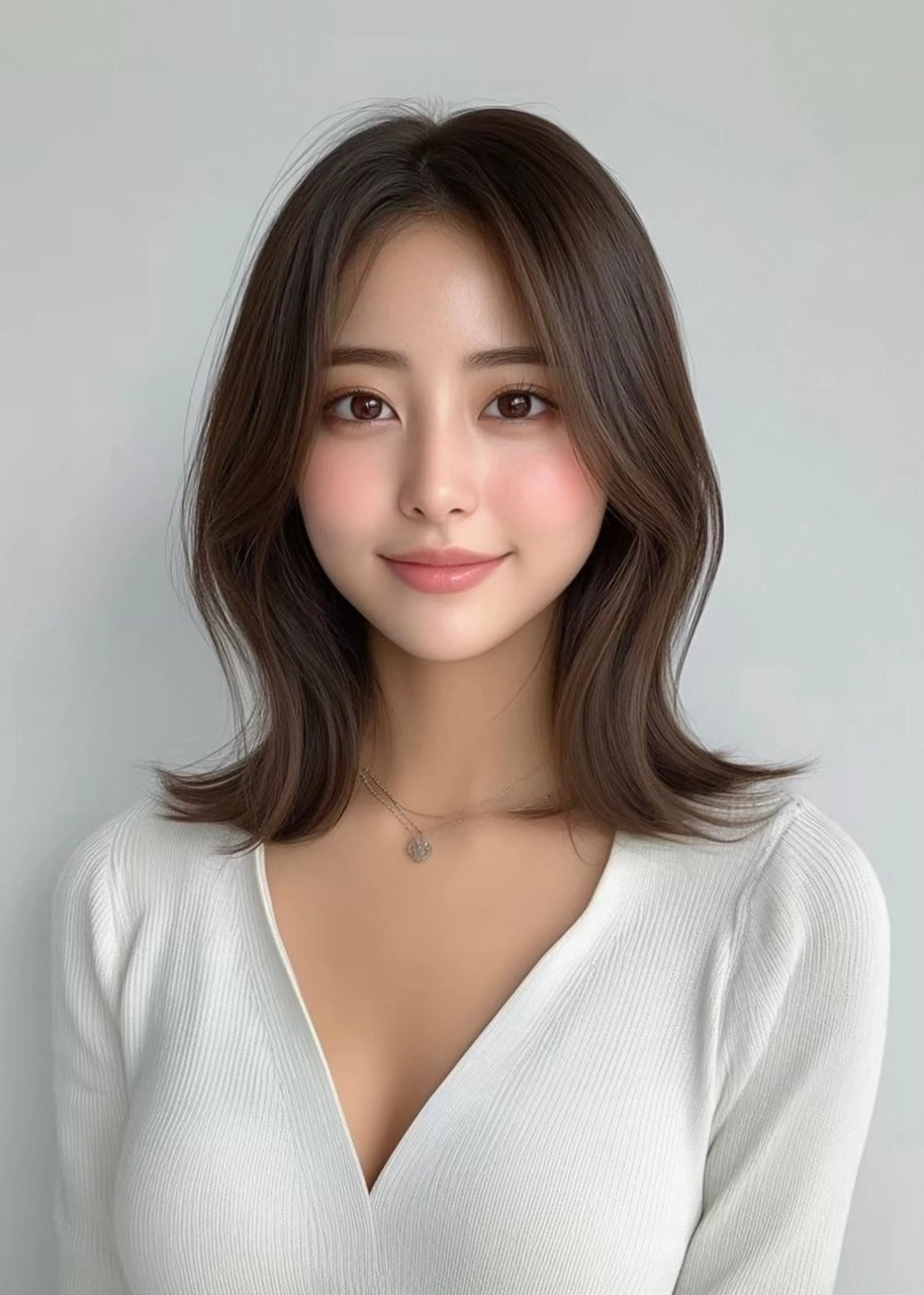 ミディアム カット ヘアカラー トリートメント 韓国風/髪質改善/ ナガヤアキラのヘアスタイル