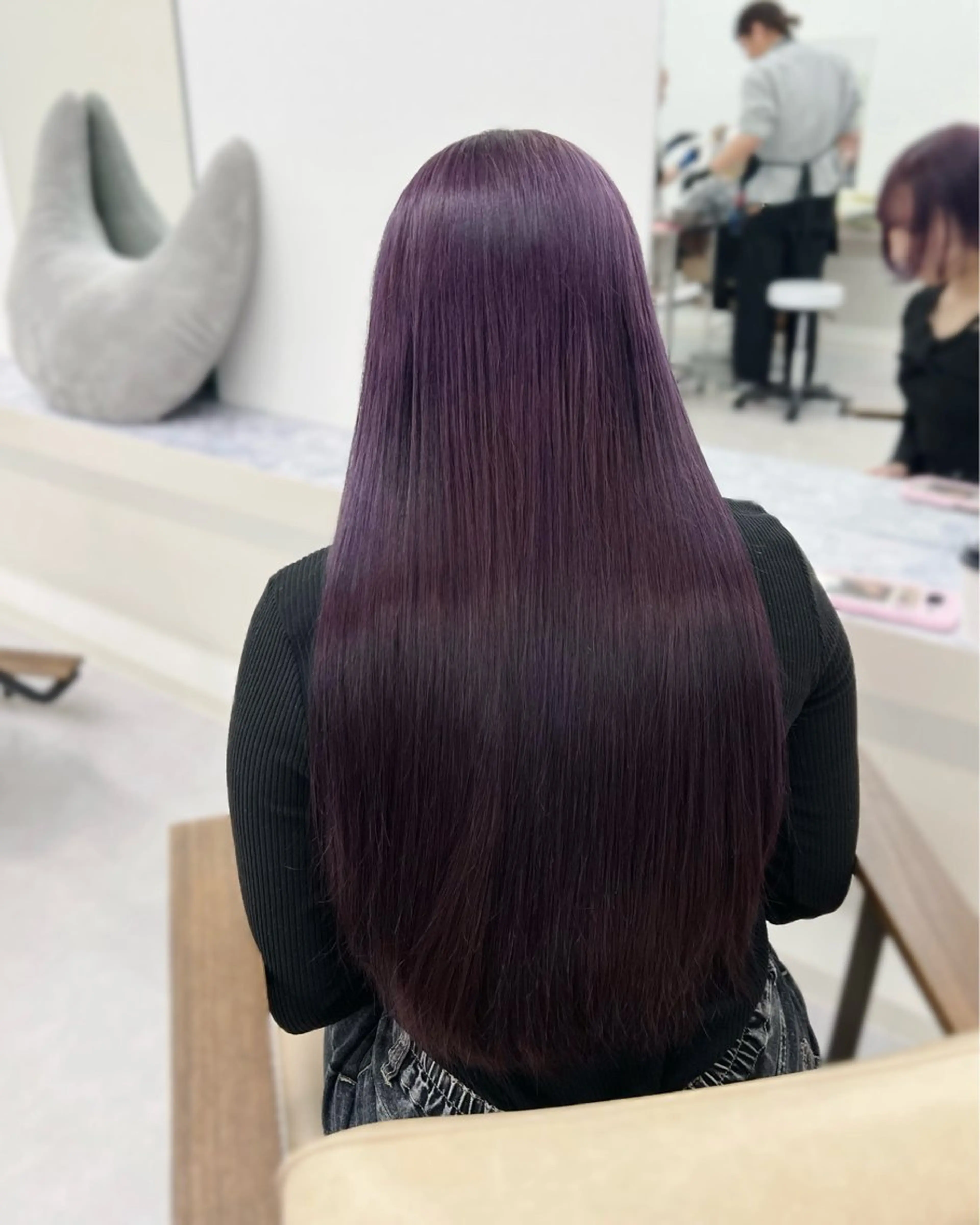 ロング カラー ブリーチ ディープラベンダー ラベンダーカラー ヘアカラー ブリーチカラー🦋‪ 田中さくらのヘアスタイル