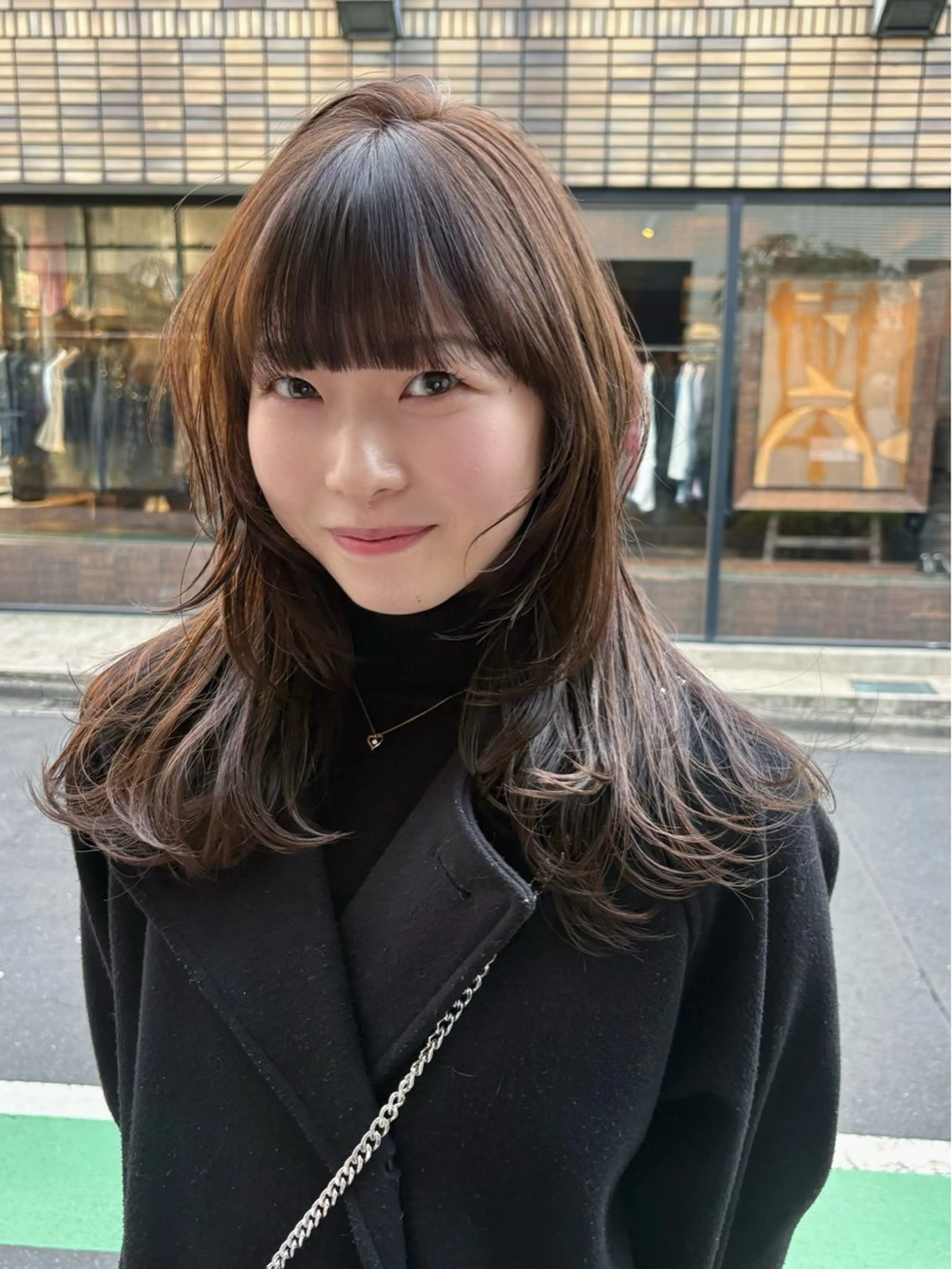 ミディアム カラー カット ヘアカラー レイヤー/透明感/ ブリーチなし/わかなのヘアスタイル