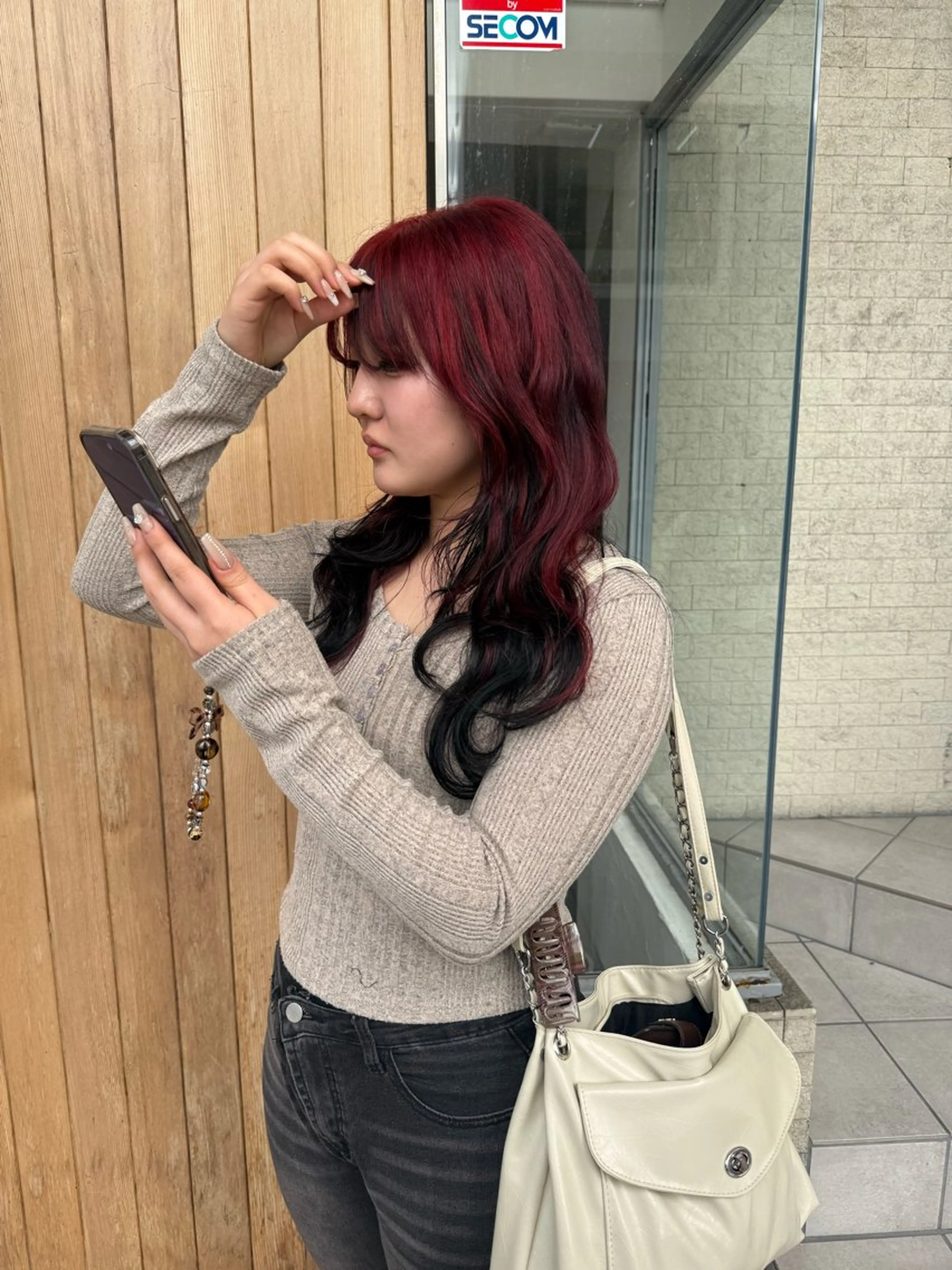 ロング カラー カット ヘアカラー トリートメント 伶風/ボブ/ ハッシュカットのヘアスタイル