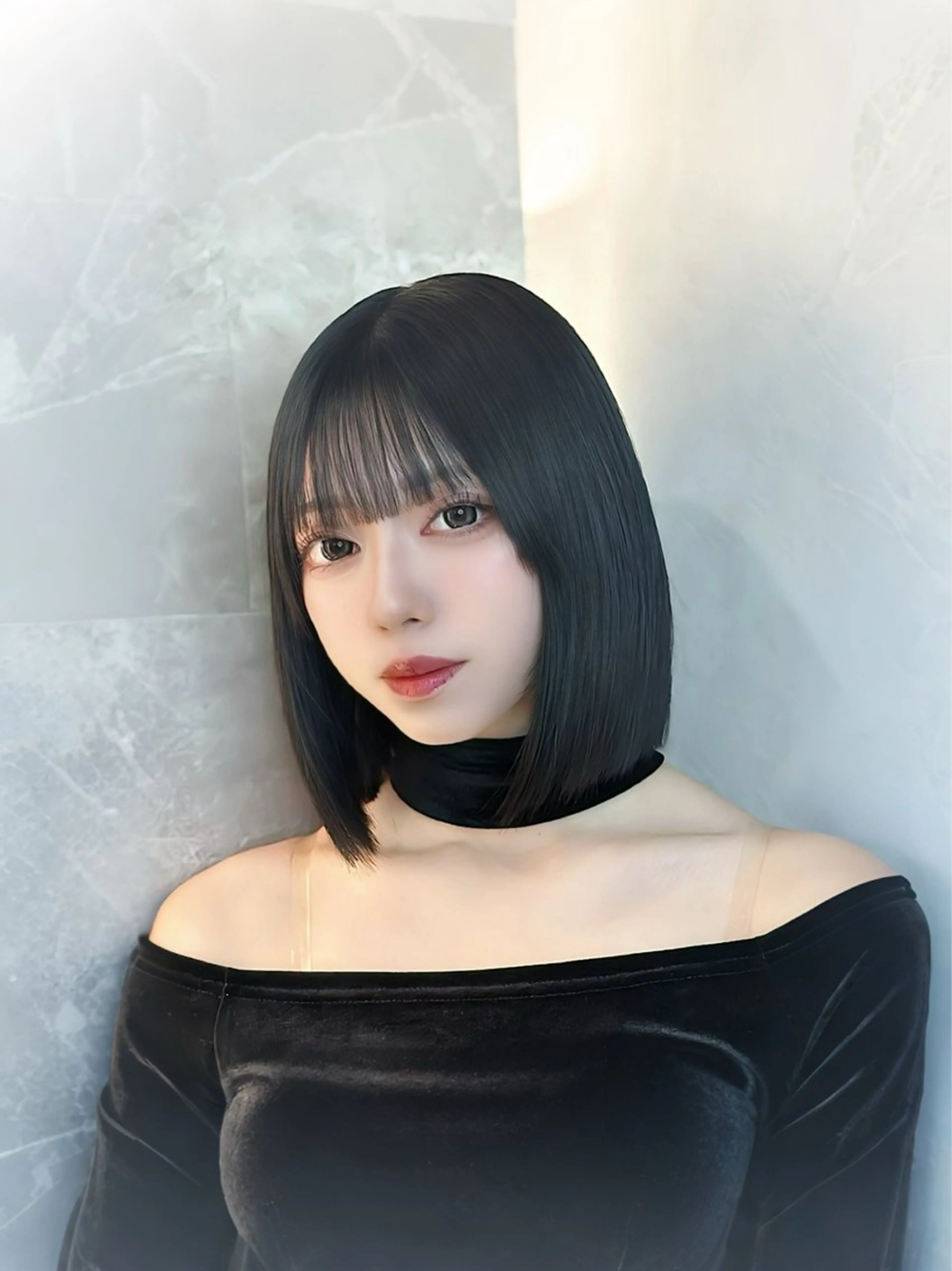 ミディアム カラー カット ヘアカラー 縮毛矯正 トリートメント RYU韓国ヘア/レイ ヤー/透明感艶カラーのヘアスタイル