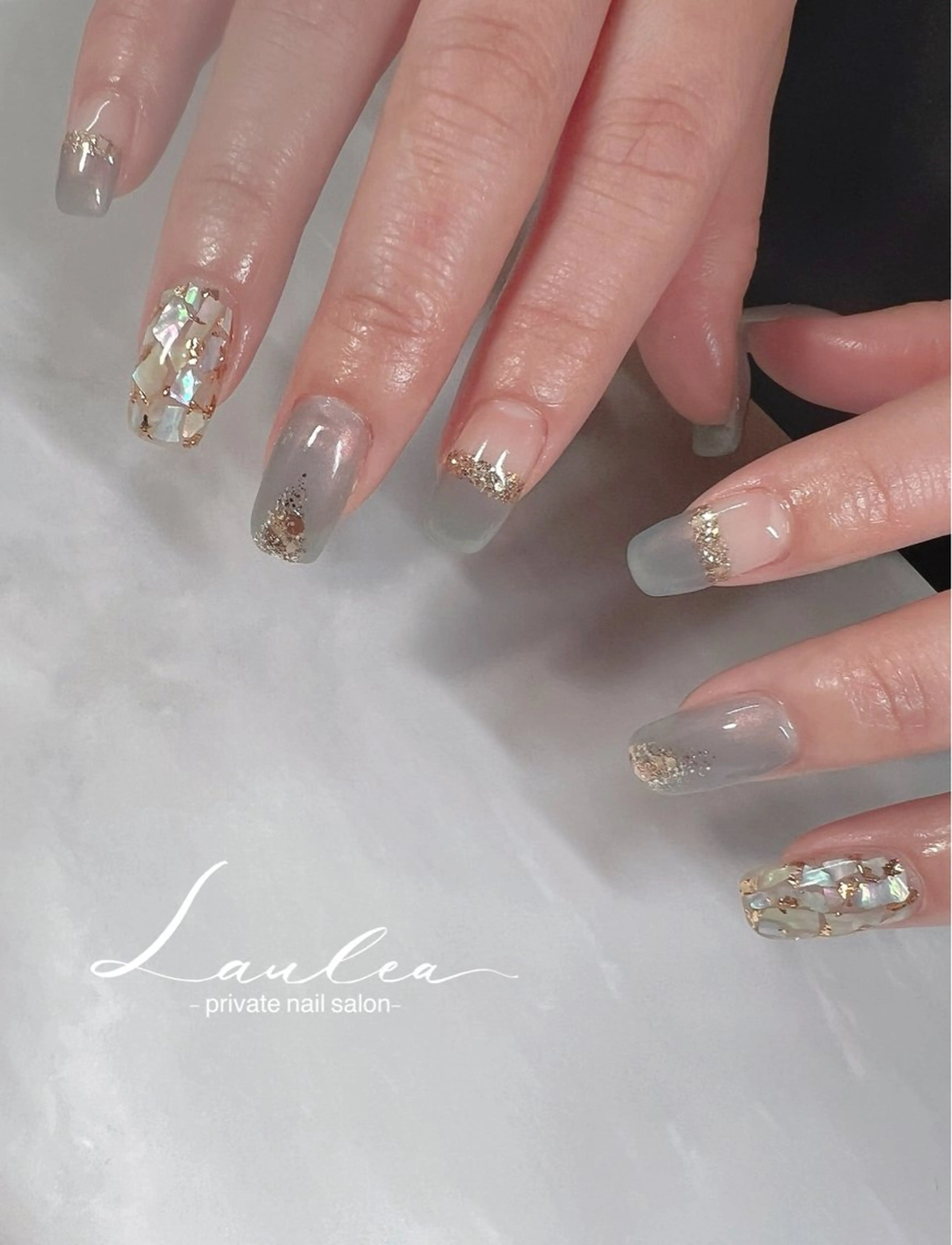 ネイル フットネイル ジェルネイル 韓国ネイル ミラーネイル ニュアンスネイル ハンドネイル nail salon Lauleaのネイルデザイン