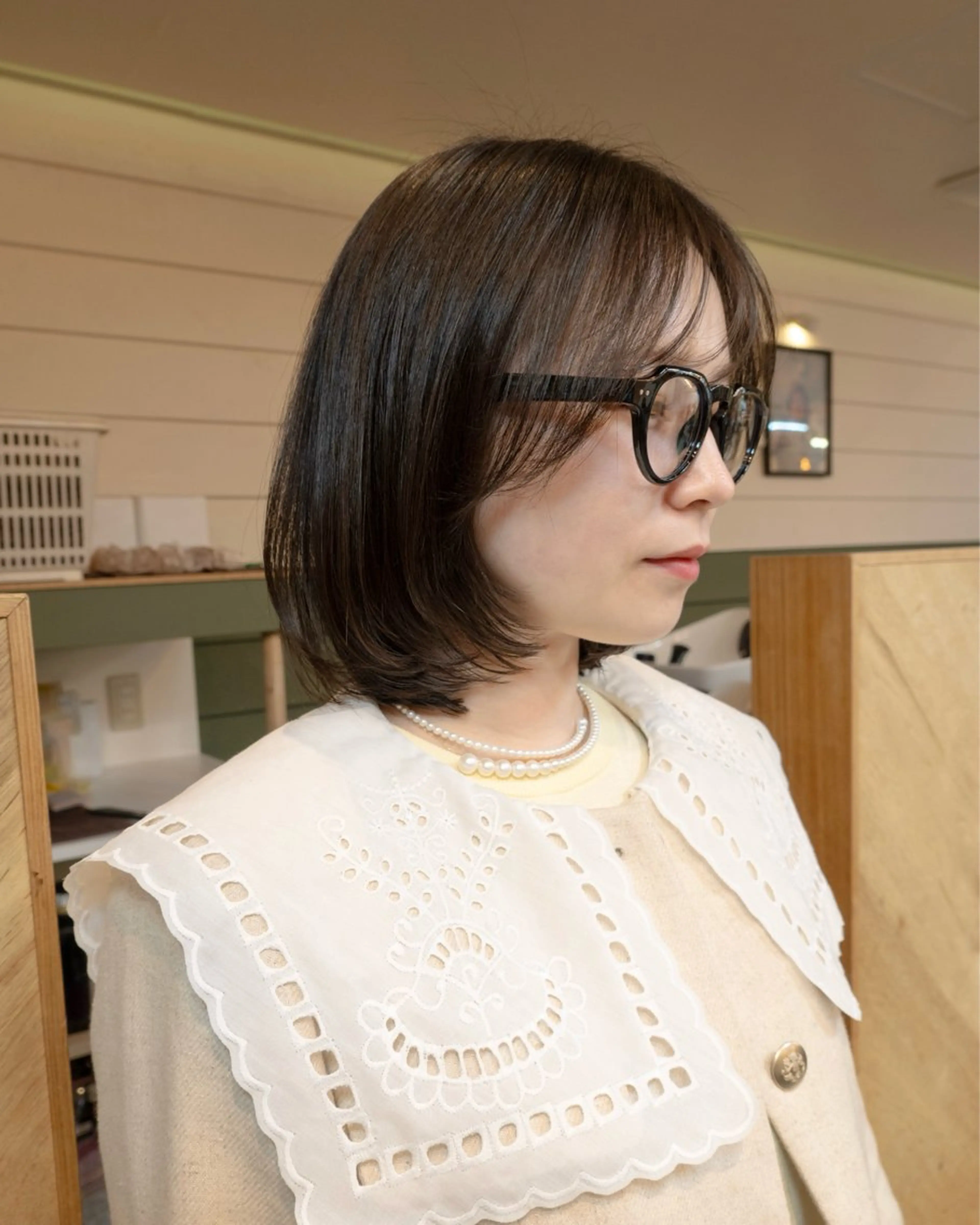 ミディアム カット 韓国レイヤー　船橋 徒歩5分/小川友美のヘアスタイル