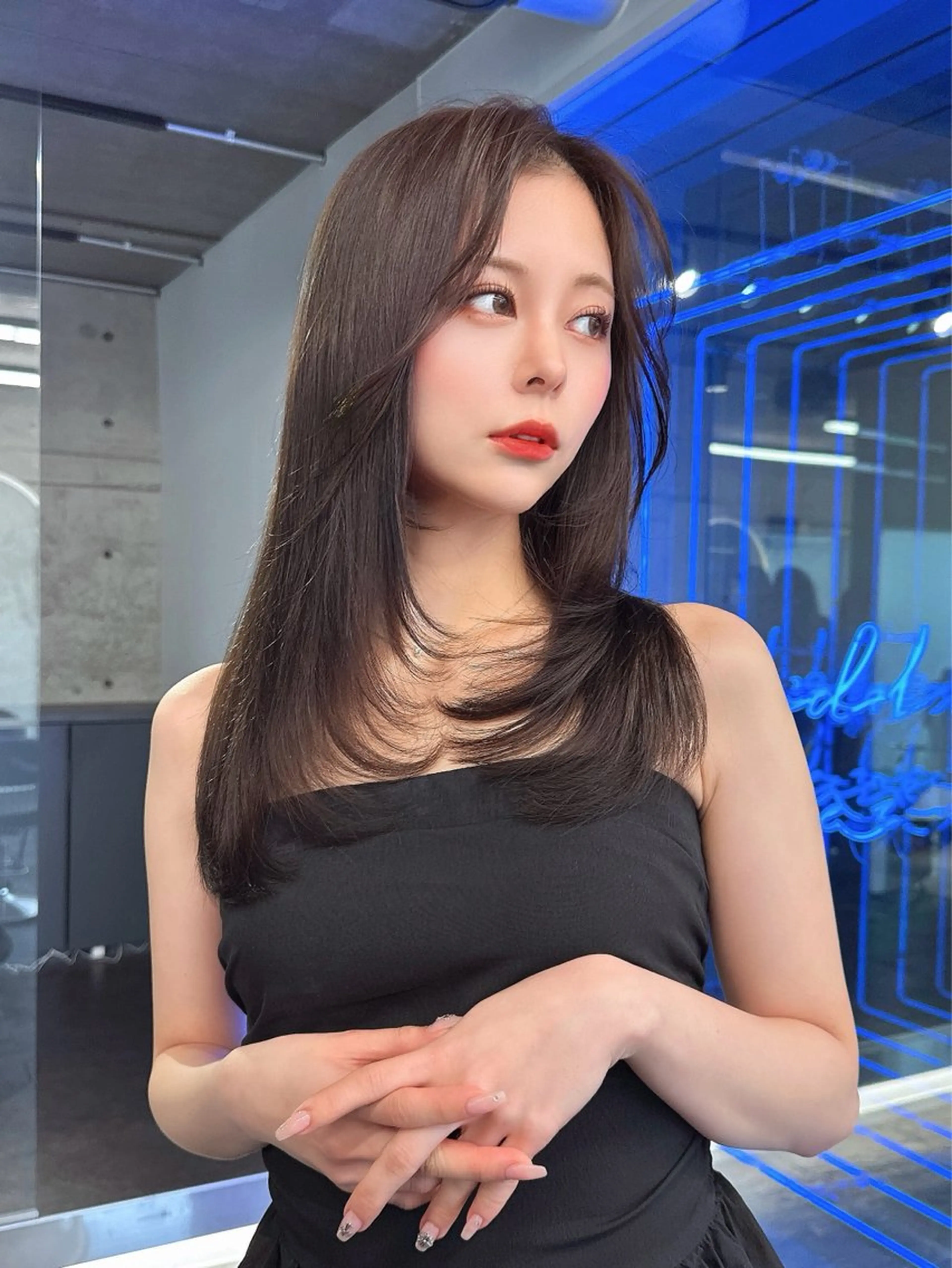 セミロング カラー 韓国風ヘア レイヤーカット カット ヘアカラー トリートメント 韓国ヘア/レイヤー /大嶽佑馬のヘアスタイル