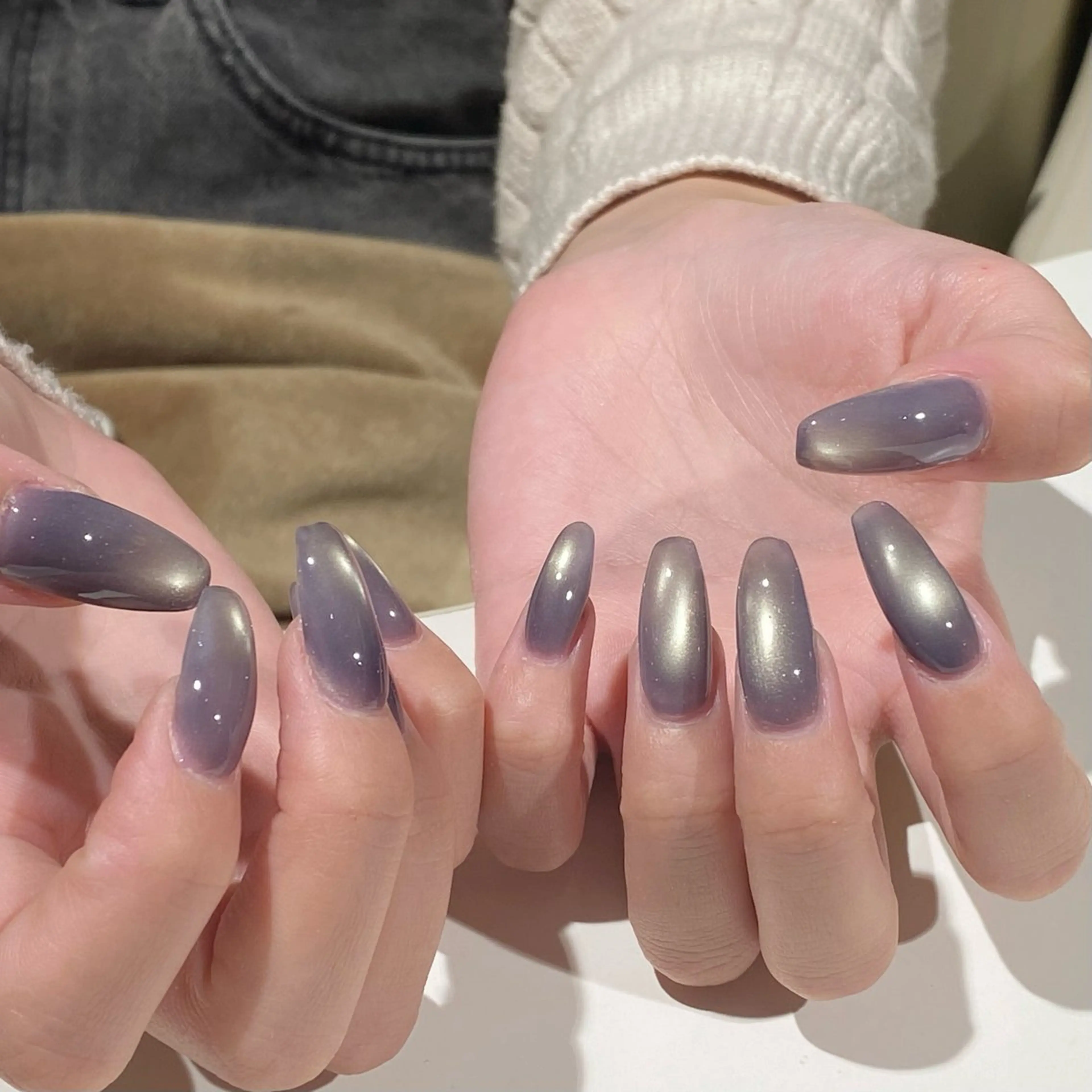 【大人気デザイン☆】微粒子水光マグネットネイル（色混ぜ可能）※パーツ別途料金追加の写真