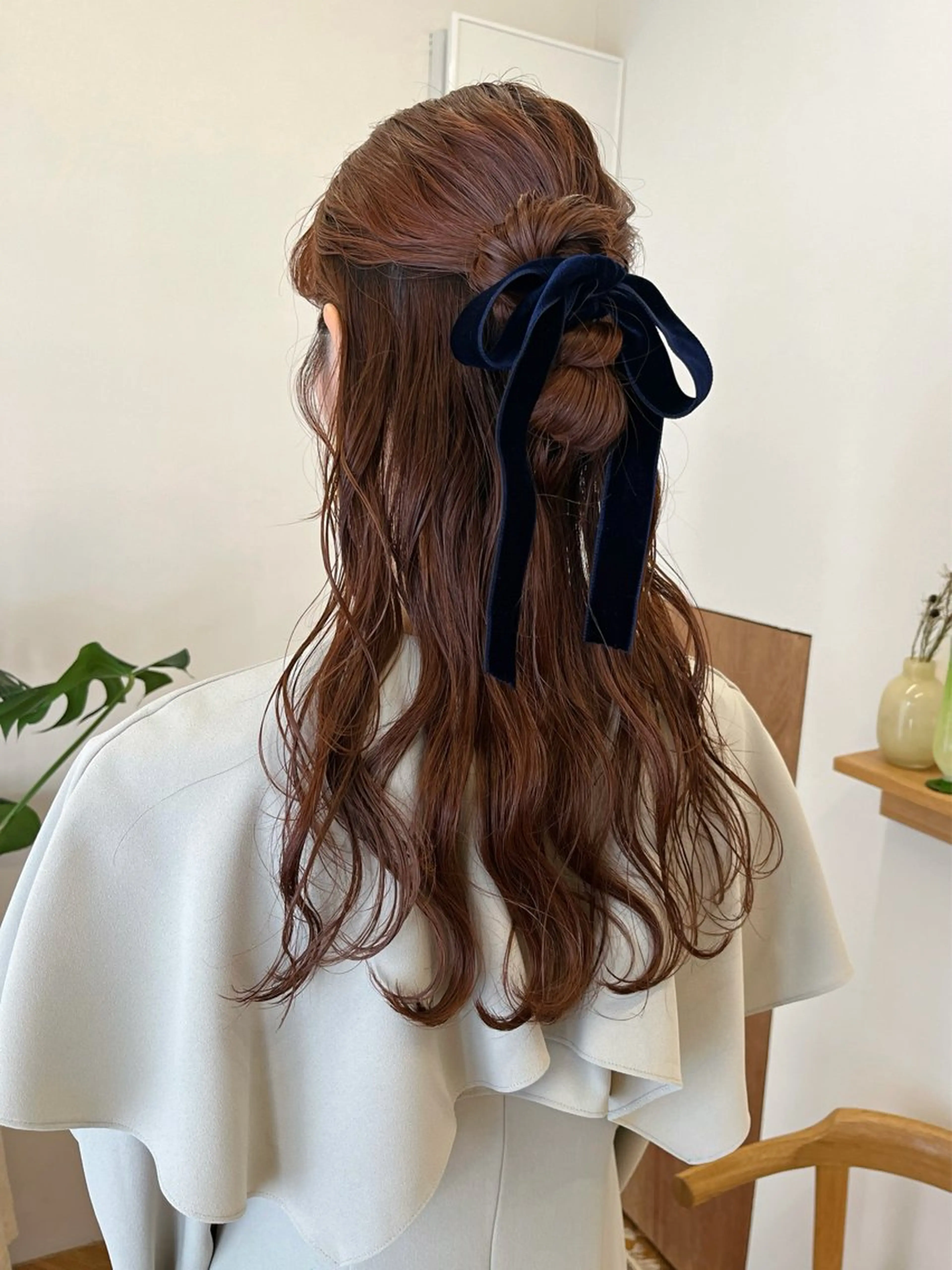 ロング ヘアアレンジ ハーフアップ ヘアセット 西山 紗耶香🪽 透明感カラー/ボブのヘアスタイル