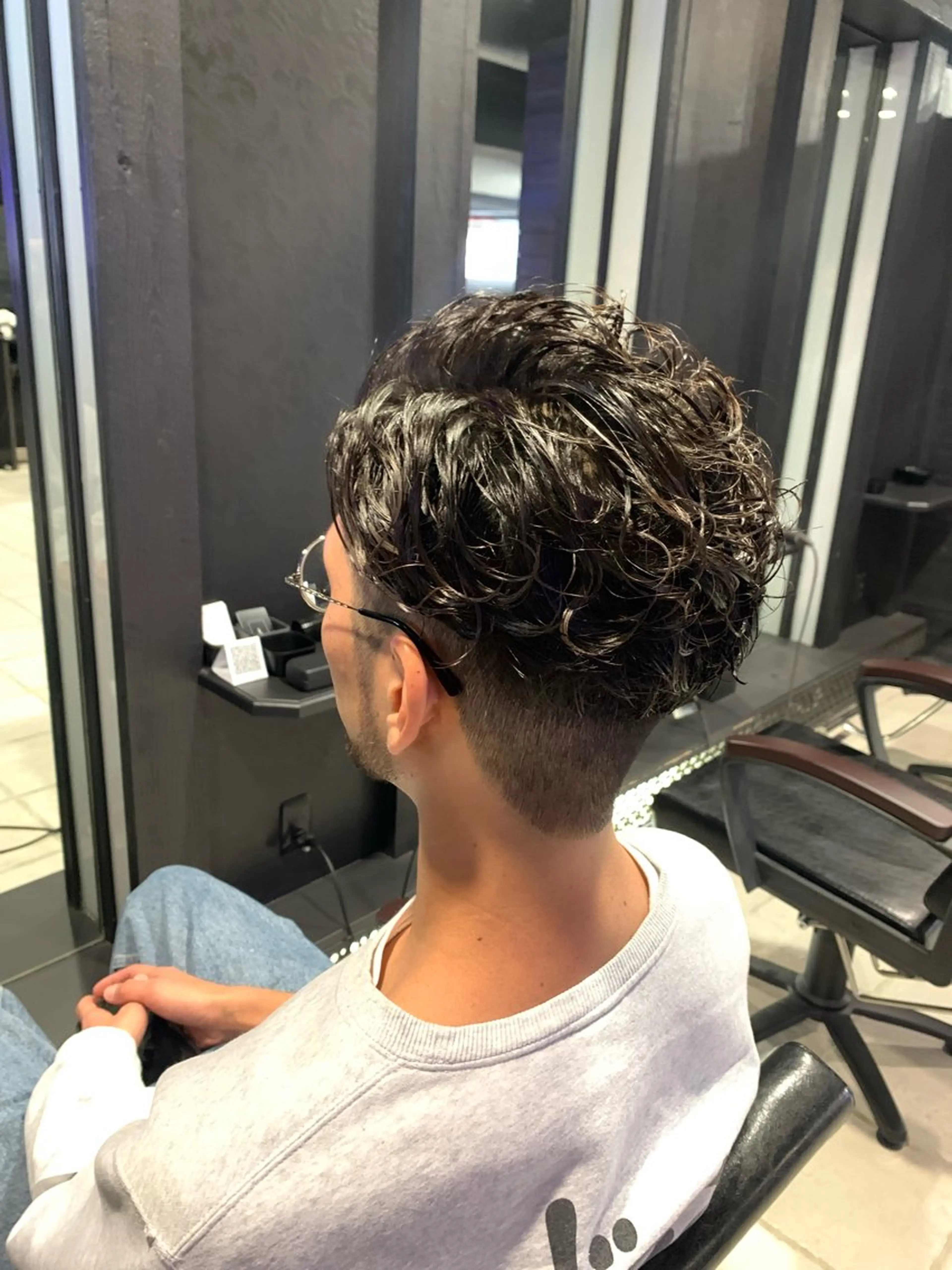 ミディアム ミディアムパーマ カット パーマ ヘアセット メンズパーマ/難波/ 心斎橋　室園亮佑のヘアスタイル