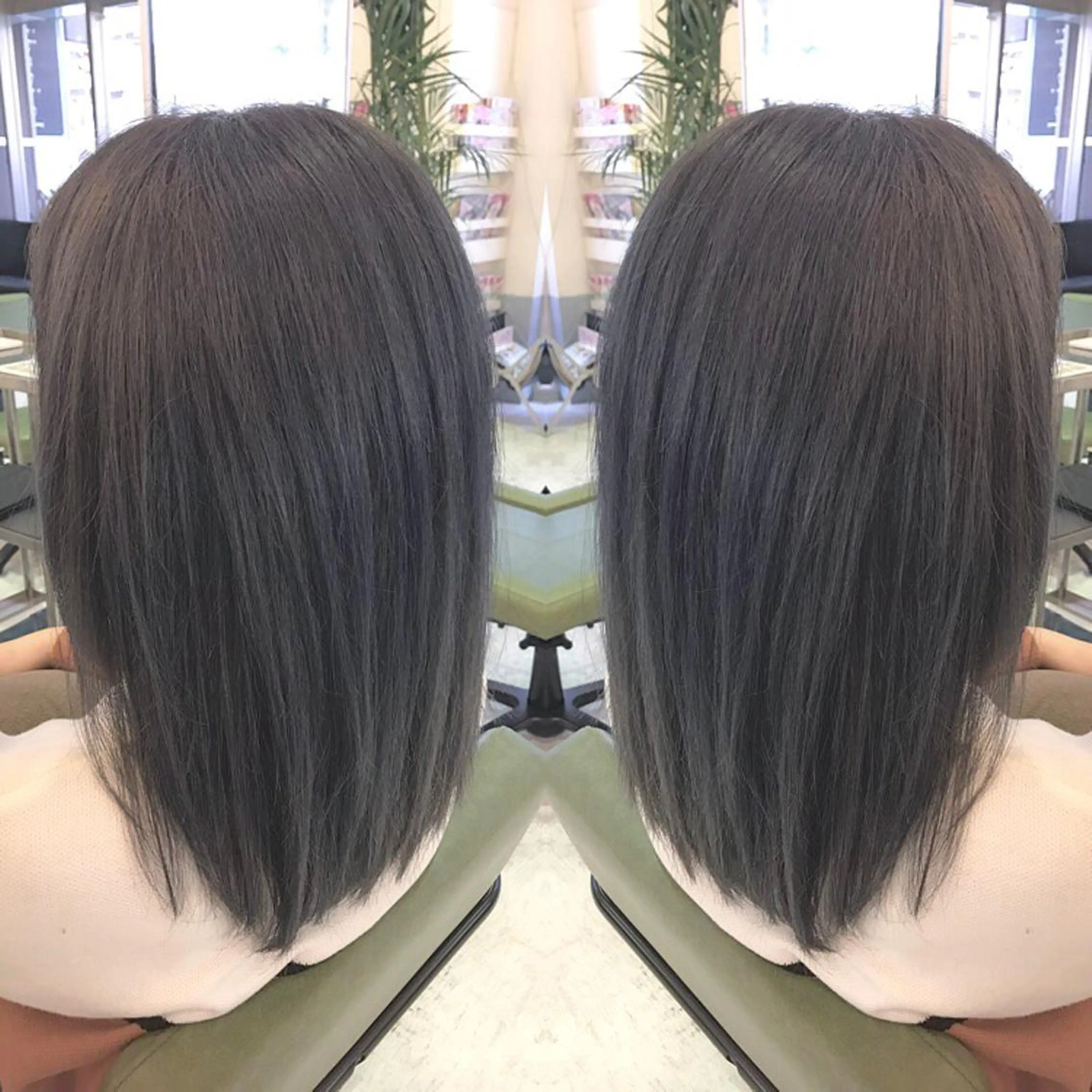 セミロング カラー ブルーカラー ブルージュ 青木 茂樹⭐️ 透明感カラーのヘアスタイル