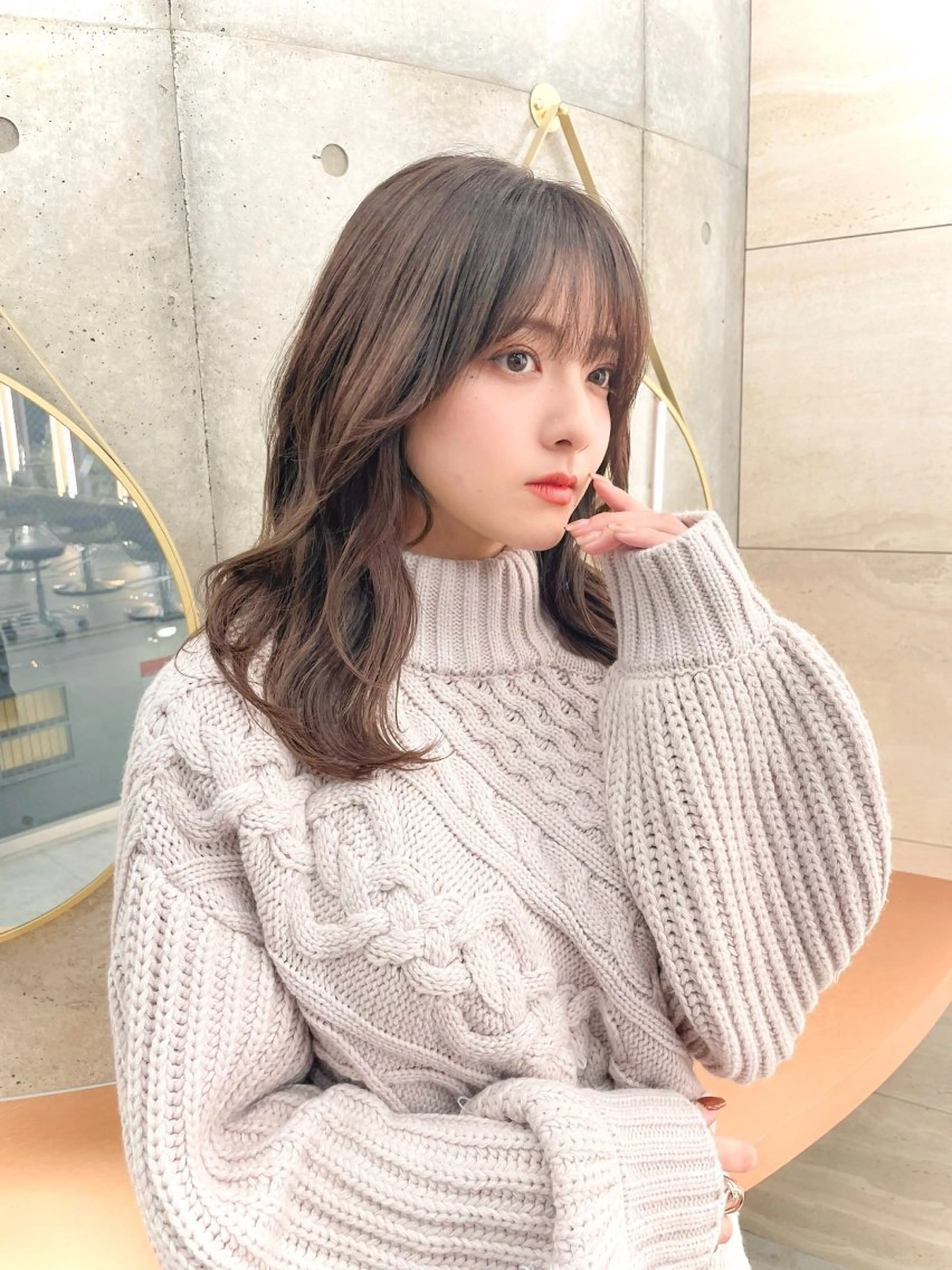 セミロング カラー カット ヘアカラー トリートメント 韓国ヘア🇰🇷 レイヤー/芝春樹のヘアスタイル