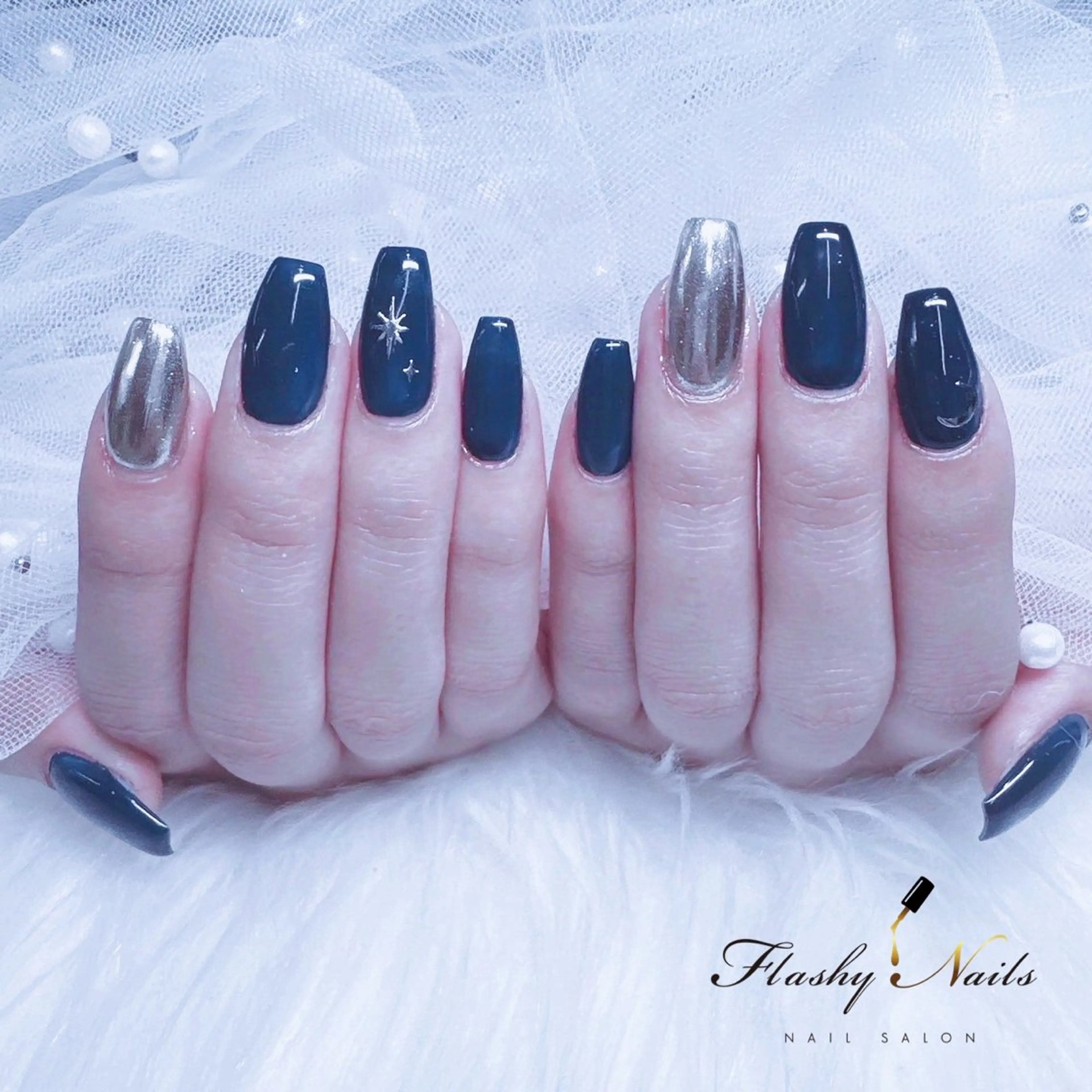 ネイル ジェルネイル ミラーネイル ワンカラーネイル FlashyNails所属・Flashy Nailsのネイルデザイン