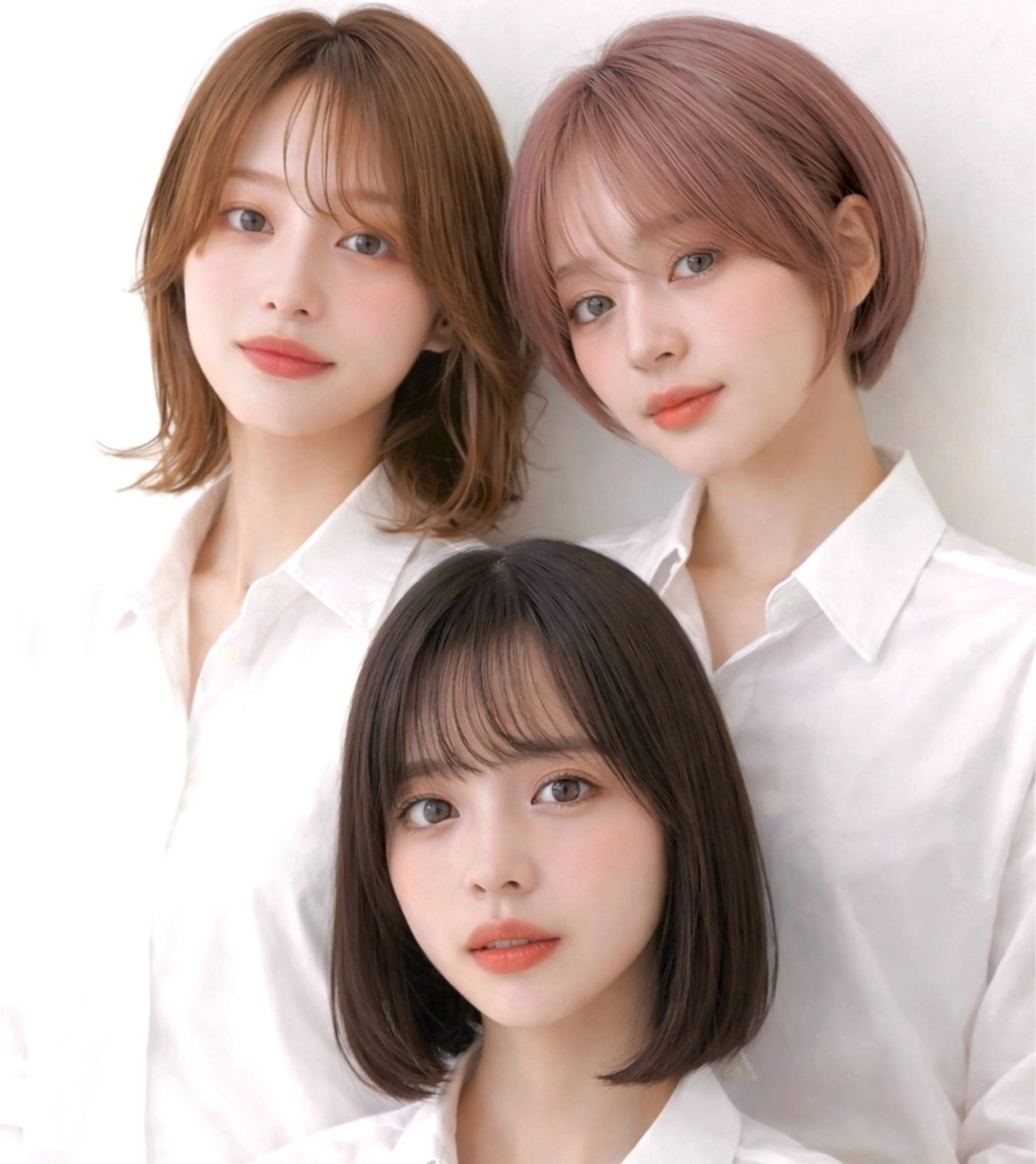 ミディアム ワンレンボブ ショートボブ ボブ 顔まわりレイヤー 顔周りカット カット ヘアカラー トリートメント 🥀透明感カラー/ 髪質改善🥀ユイキのヘアスタイル