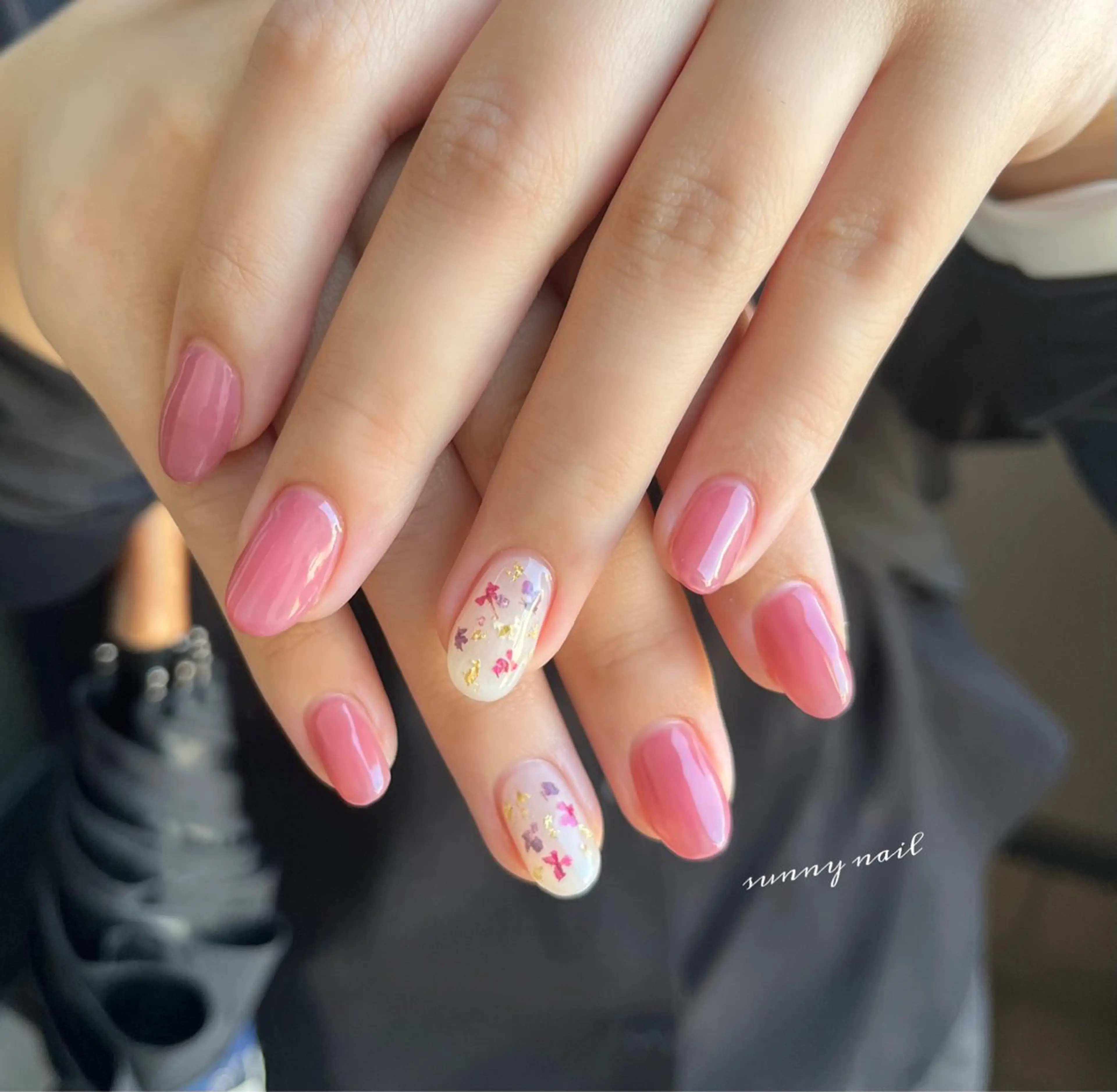 ネイル ジェルネイル パラジェル ピンク sunny nailのネイルデザイン