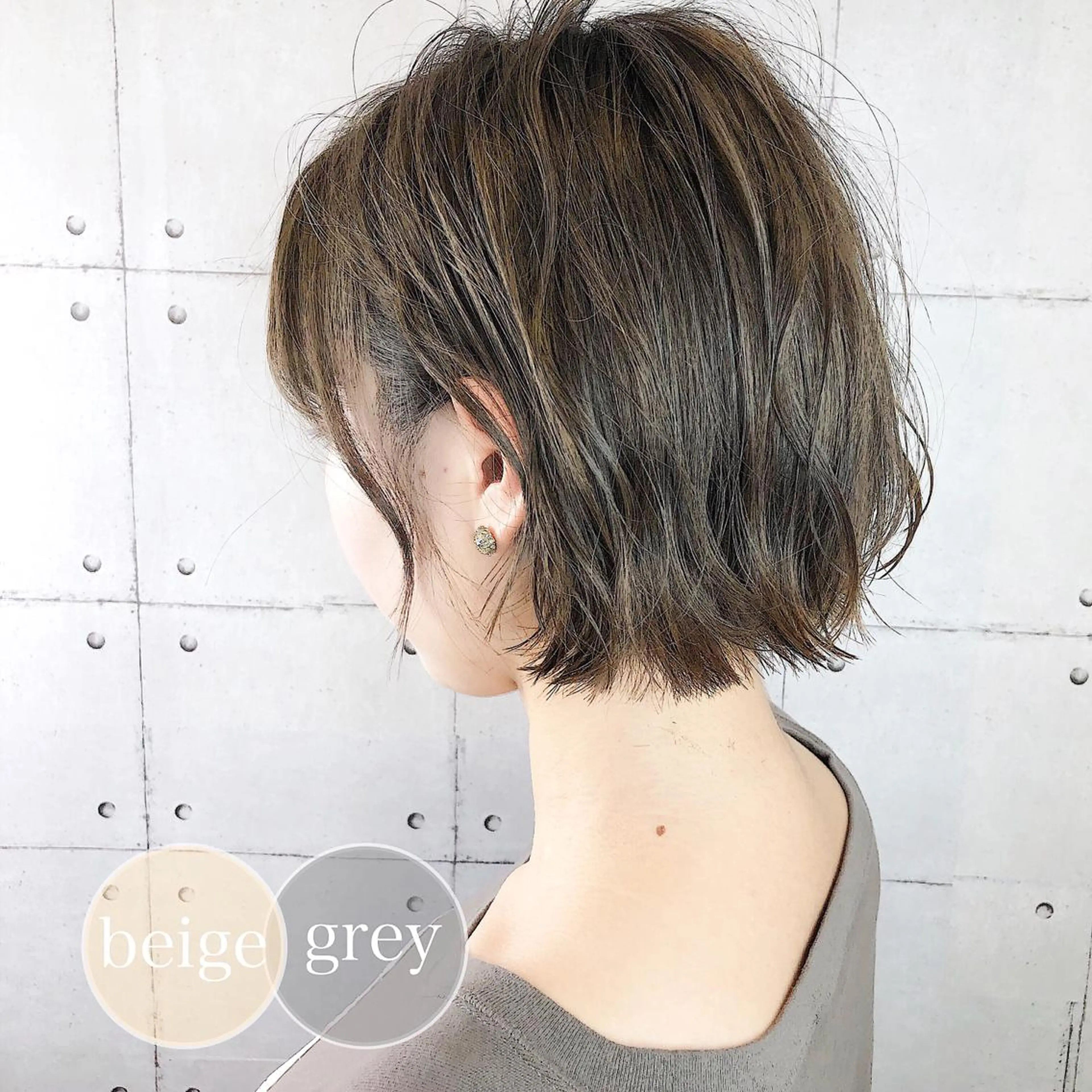 ショート カラー アディクシーカラー ベージュカラー グレージュ ボブ 美髪専門サロンby mile所属・美髪専門サロン kazuのヘアスタイル
