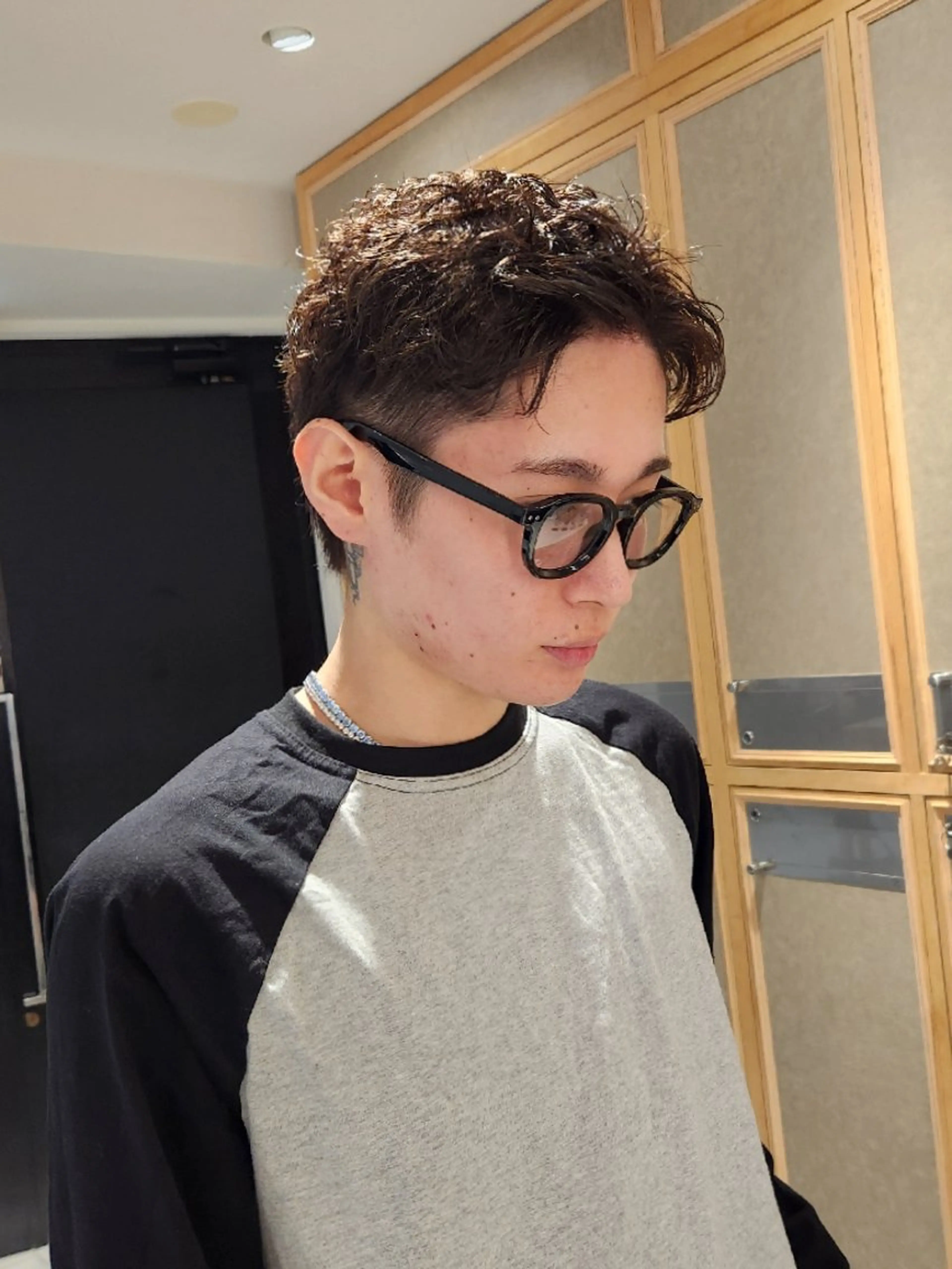 パーマ メンズ メンズパーマ カット パーマ ヘッドスパ ヘアセット RUA💜‪ ボブカット💜のヘアスタイル