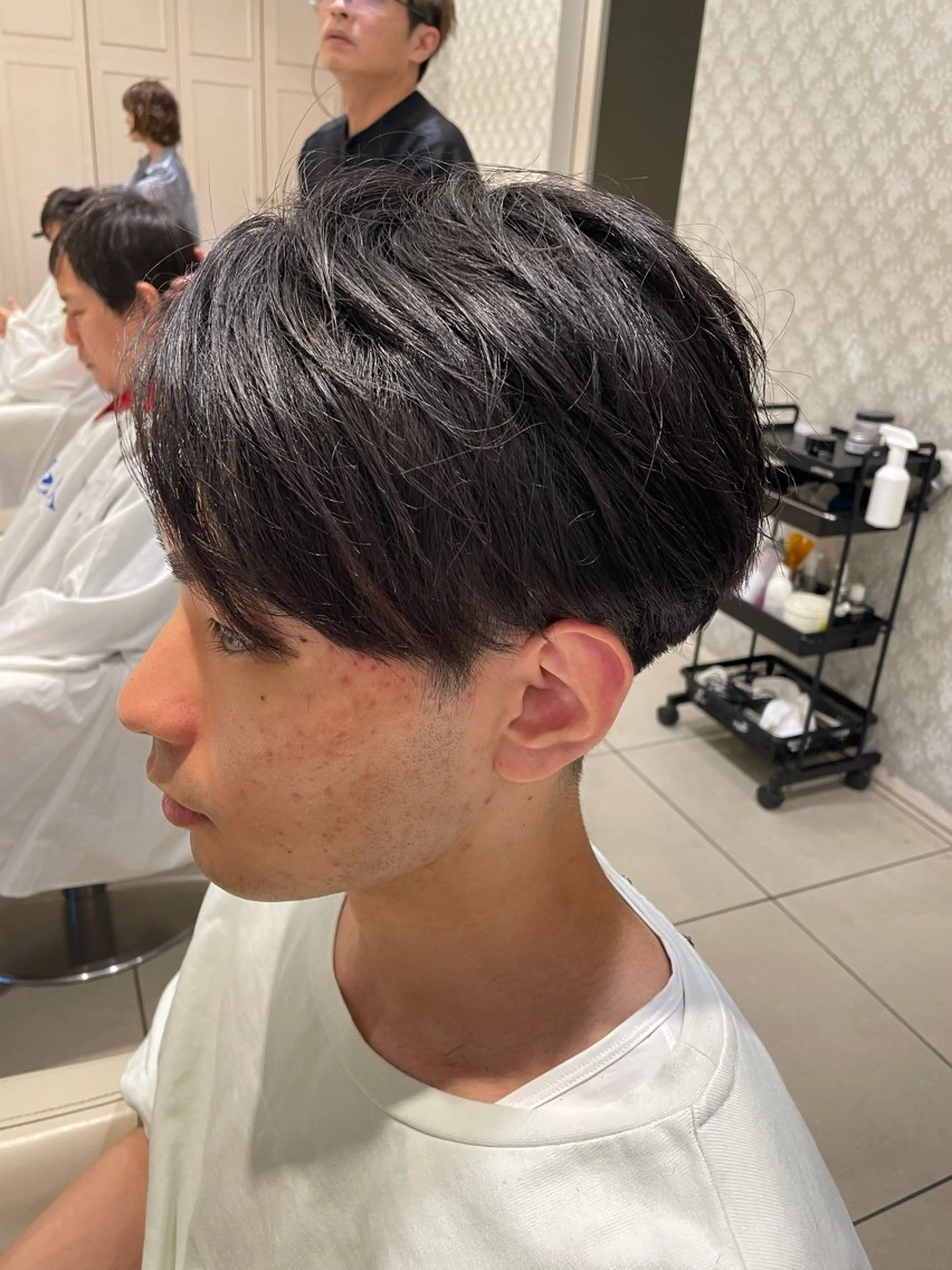 メンズ カット 縮毛矯正 白髪ぼかしデザイン ハイライト/宮本純登のヘアスタイル