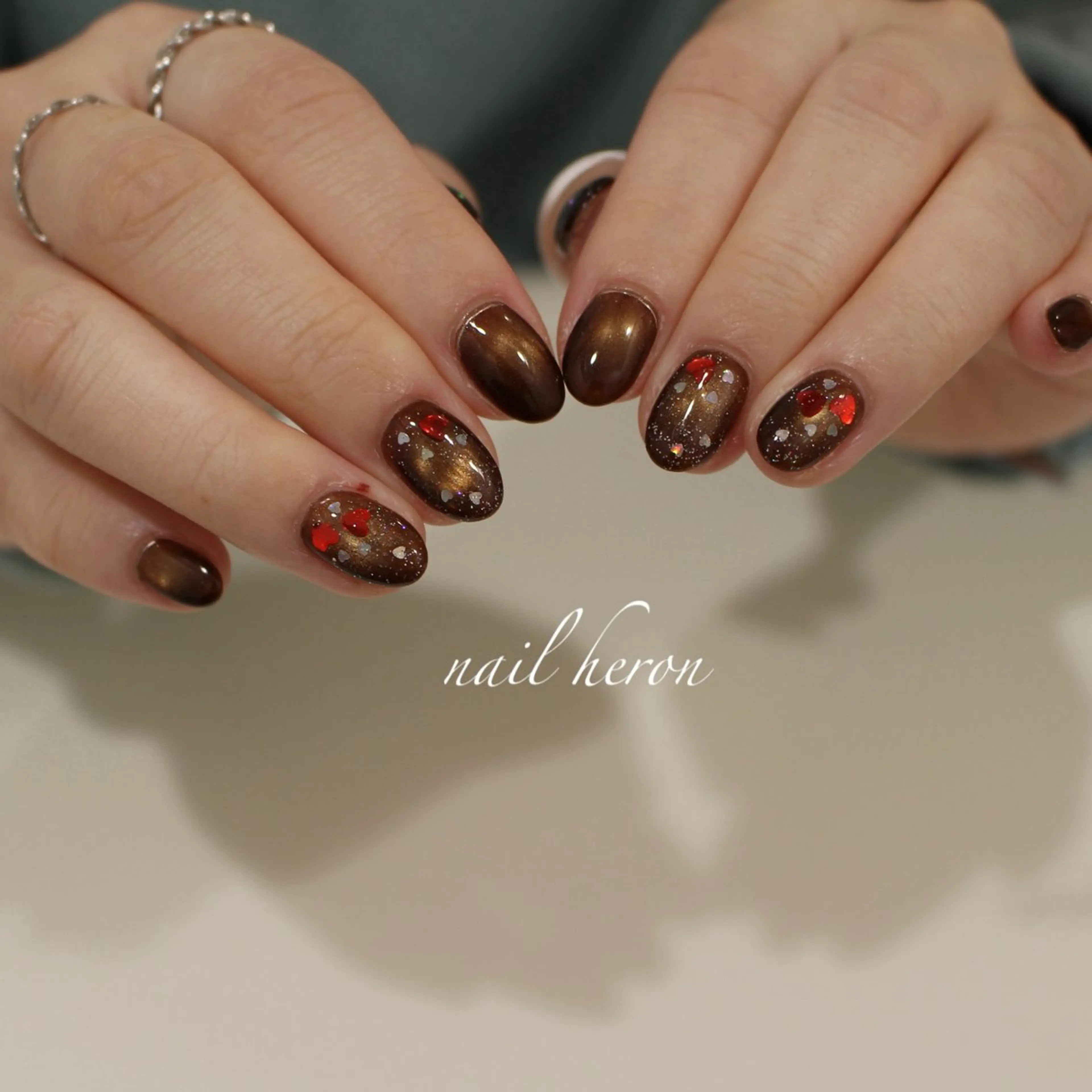ネイル バレンタイン ハンドネイル saki_ nail heronのネイルデザイン