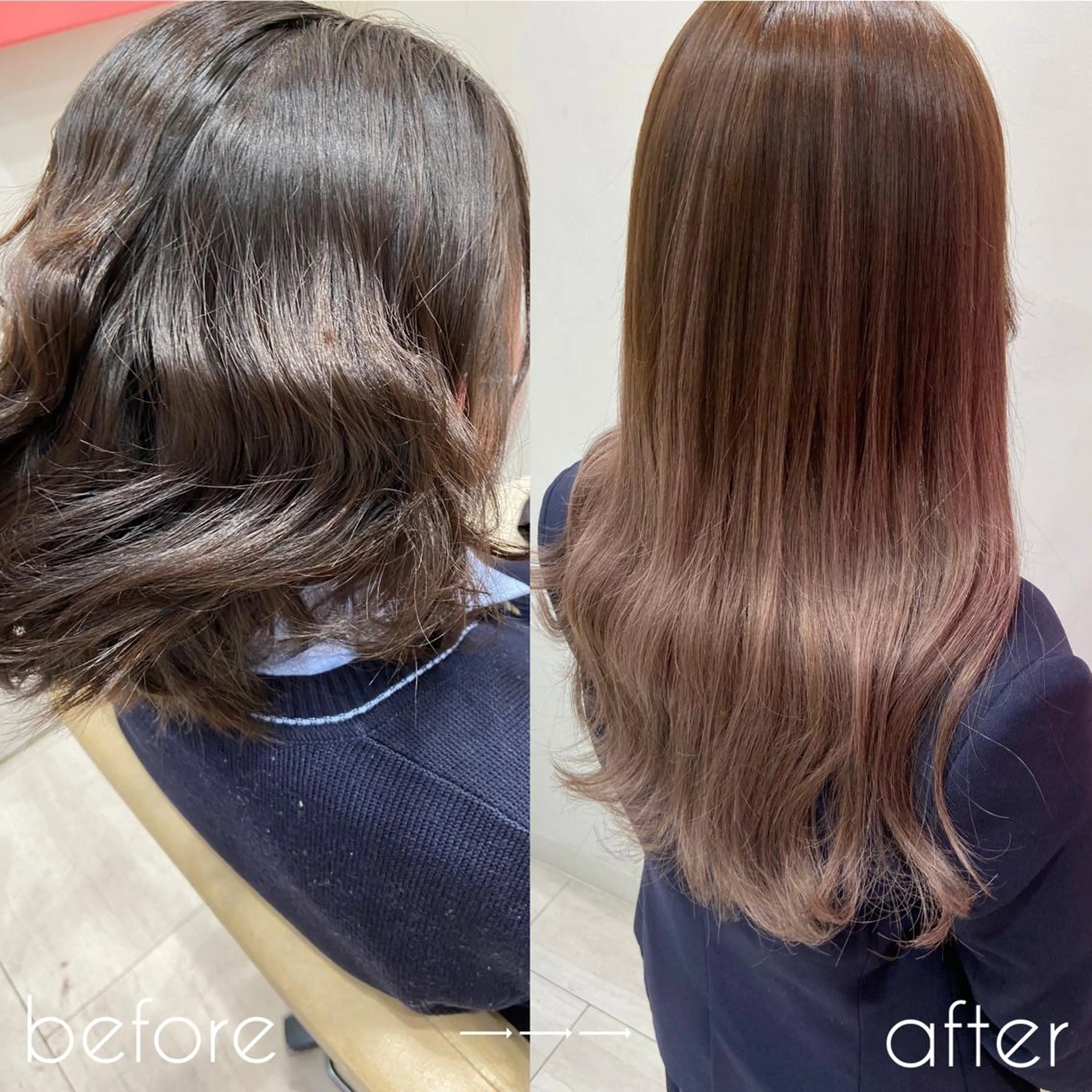 ロング カラー シールエクステ ベージュカラー ブリーチ グレージュ ミルクティーベージュ 新宿/韓国ヘア 中明度カラー/かやのヘアスタイル