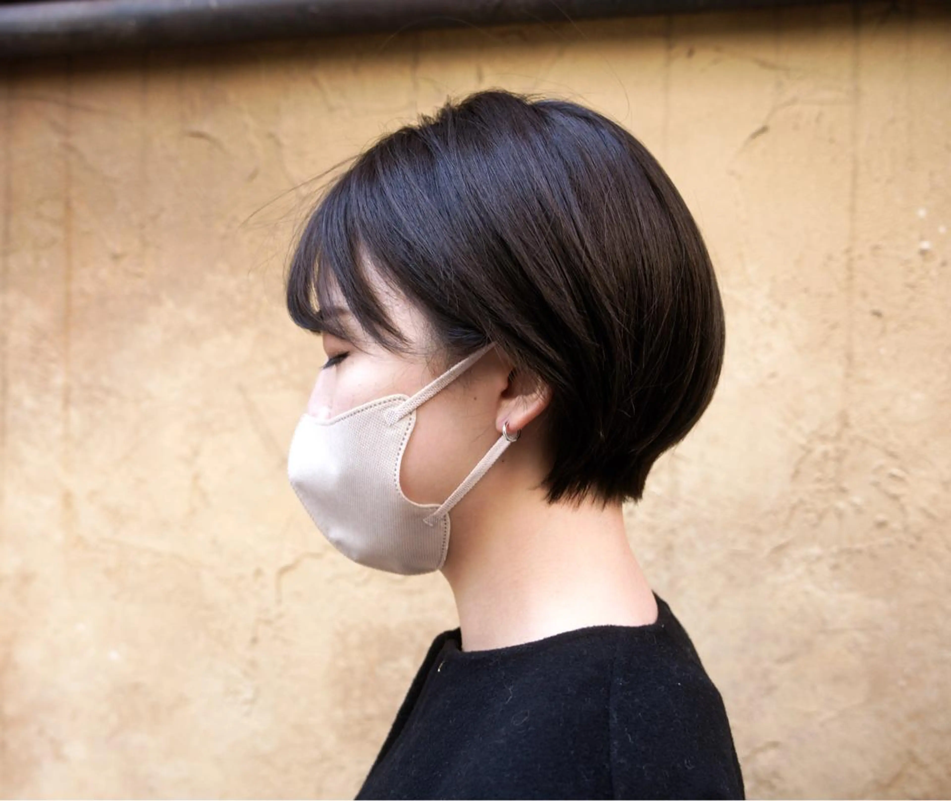 ショート カラー くびれヘア 小顔カット レイヤー/グレージュ メンズパーマのヘアスタイル