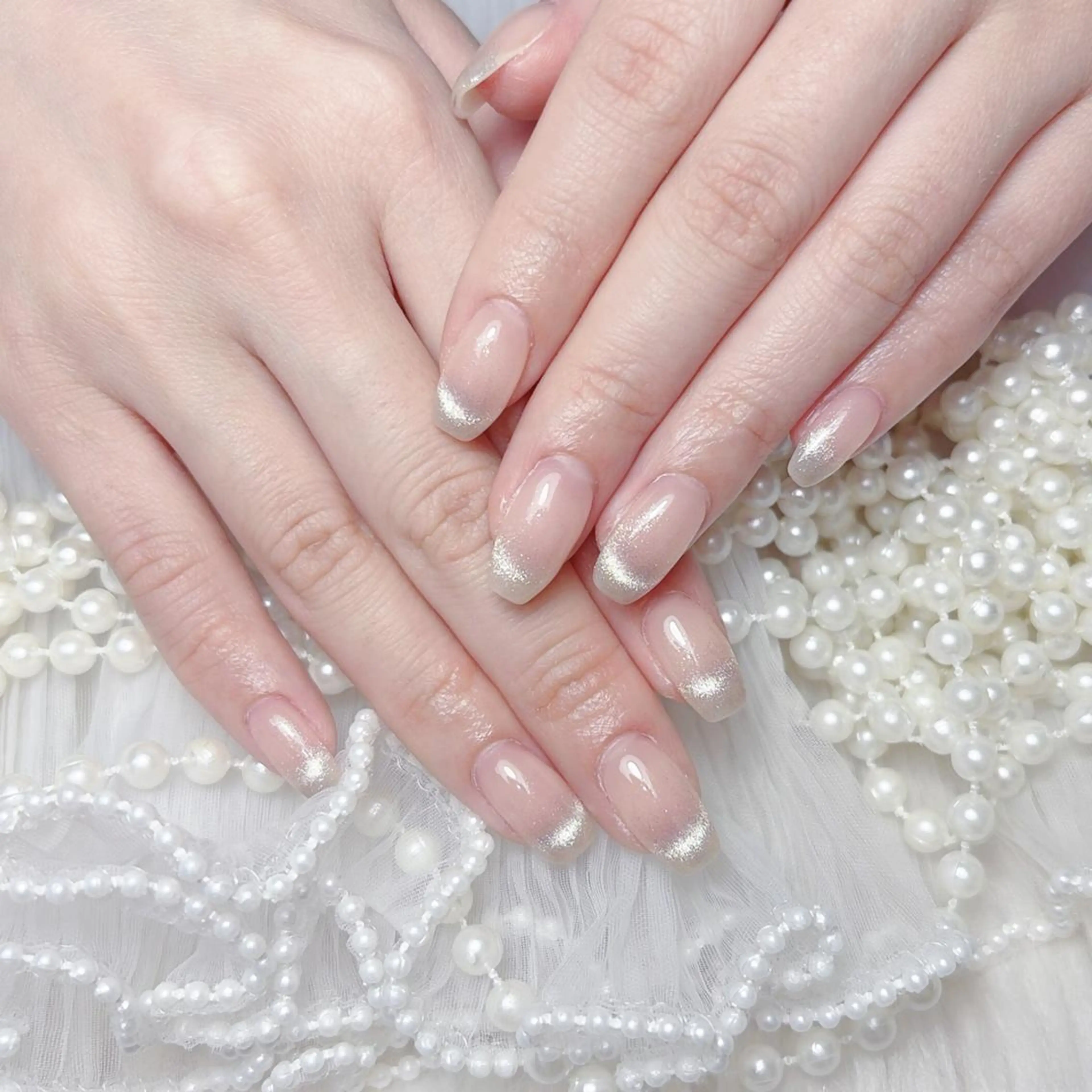 ネイル アートネイル オーロラネイル 長さ出し フットネイル ガーリー ハンドネイル 🎀ゆうず 𝜗𝜚 ྀིのネイルデザイン