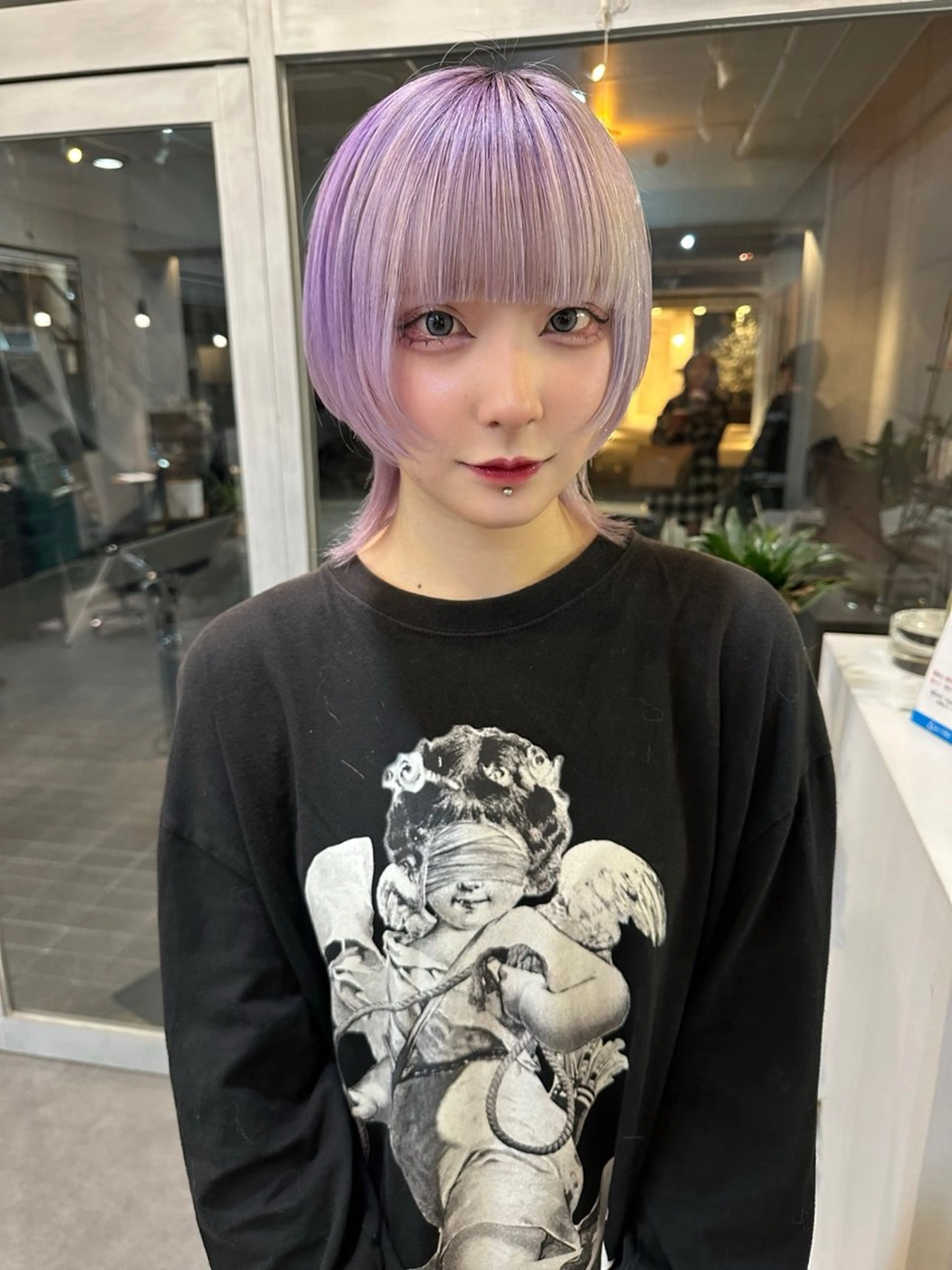 ショート カラー カット ヘアカラー ヘアセット 中性ウルフカット ケアブリーチ/ケイトのヘアスタイル