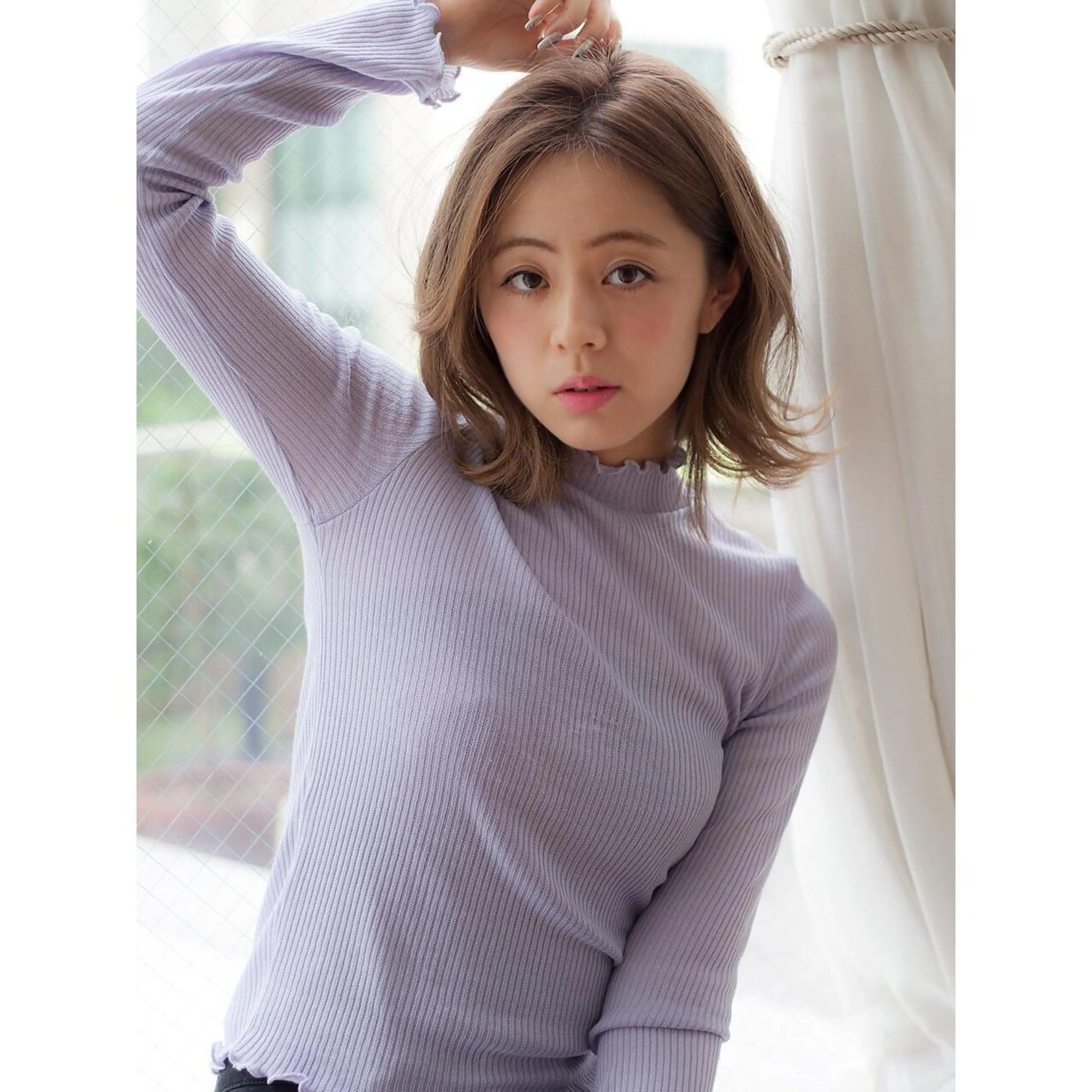 ミディアム カラー パーマ ヘアアレンジ 髪質改善/韓国風 レイヤー/田村祐樹のヘアスタイル