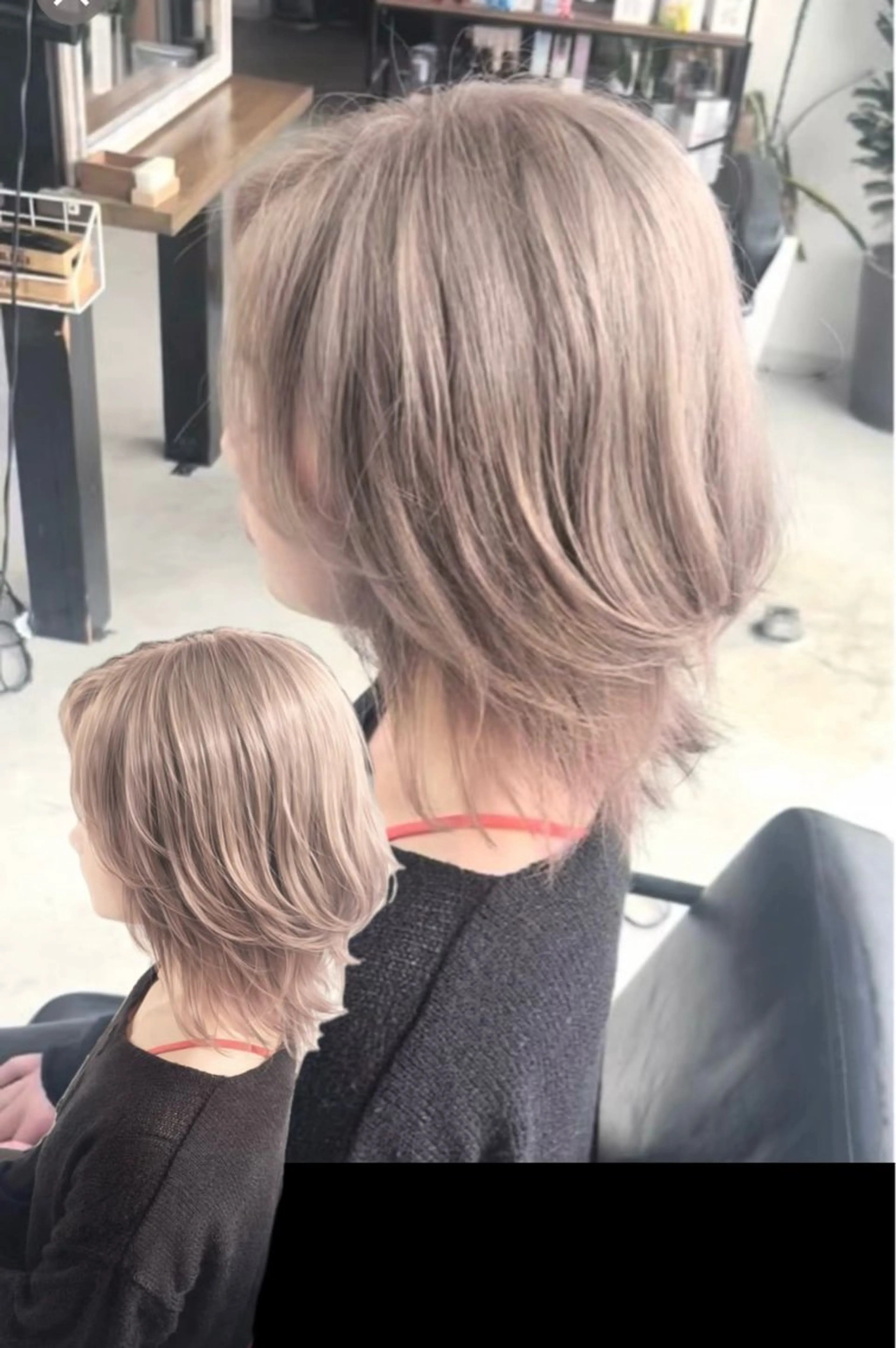 ミディアム カラー ベージュカラー ホワイトベージュ カット ヘアカラー メンズパーマ& ハイトーン特化谷村のヘアスタイル