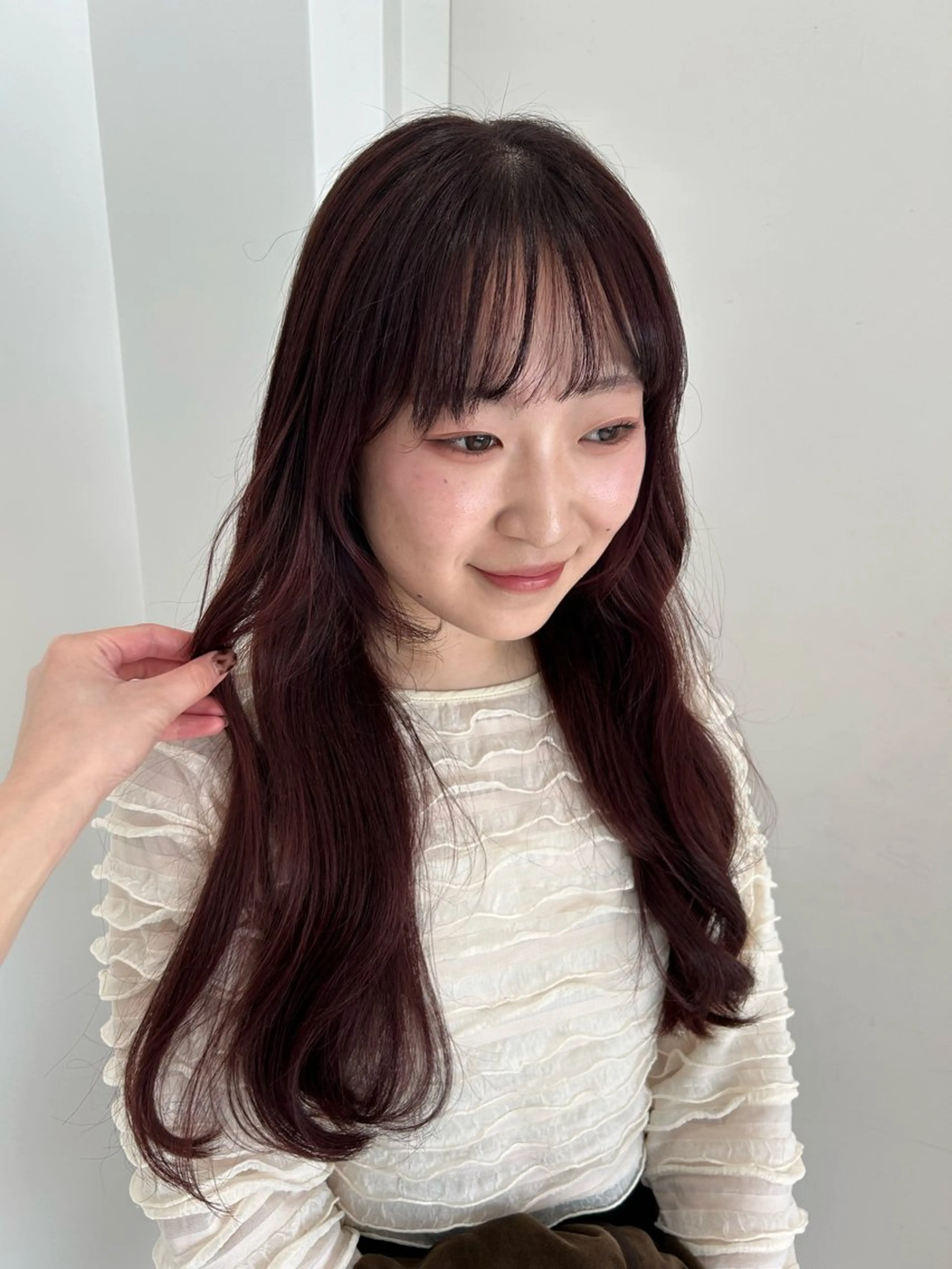 ロング カラー カット 縮毛矯正 愛結 暖色カラー🎀🩰のヘアスタイル