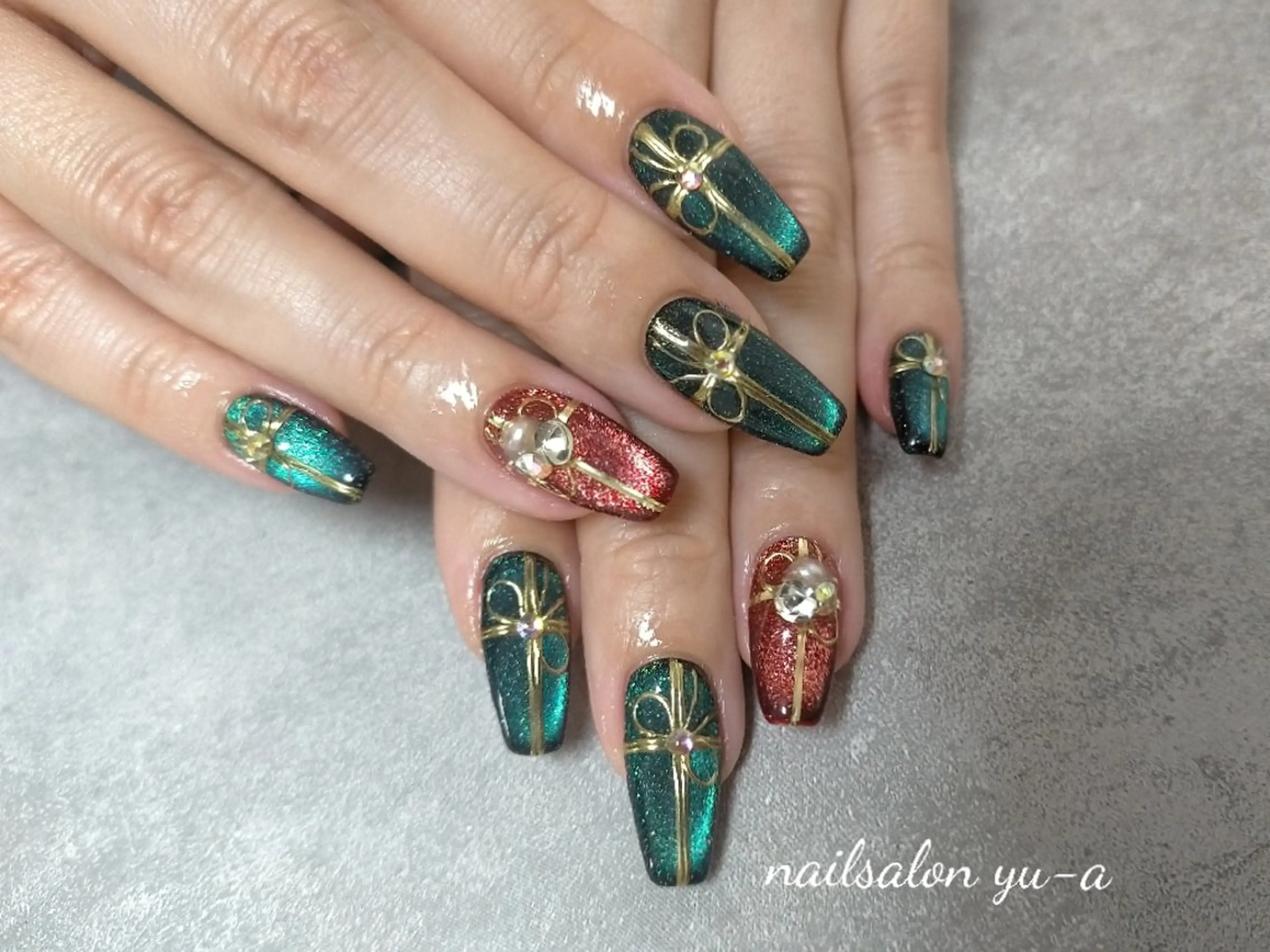 ネイル yu-a  スカルプ ネイルakiのネイルデザイン