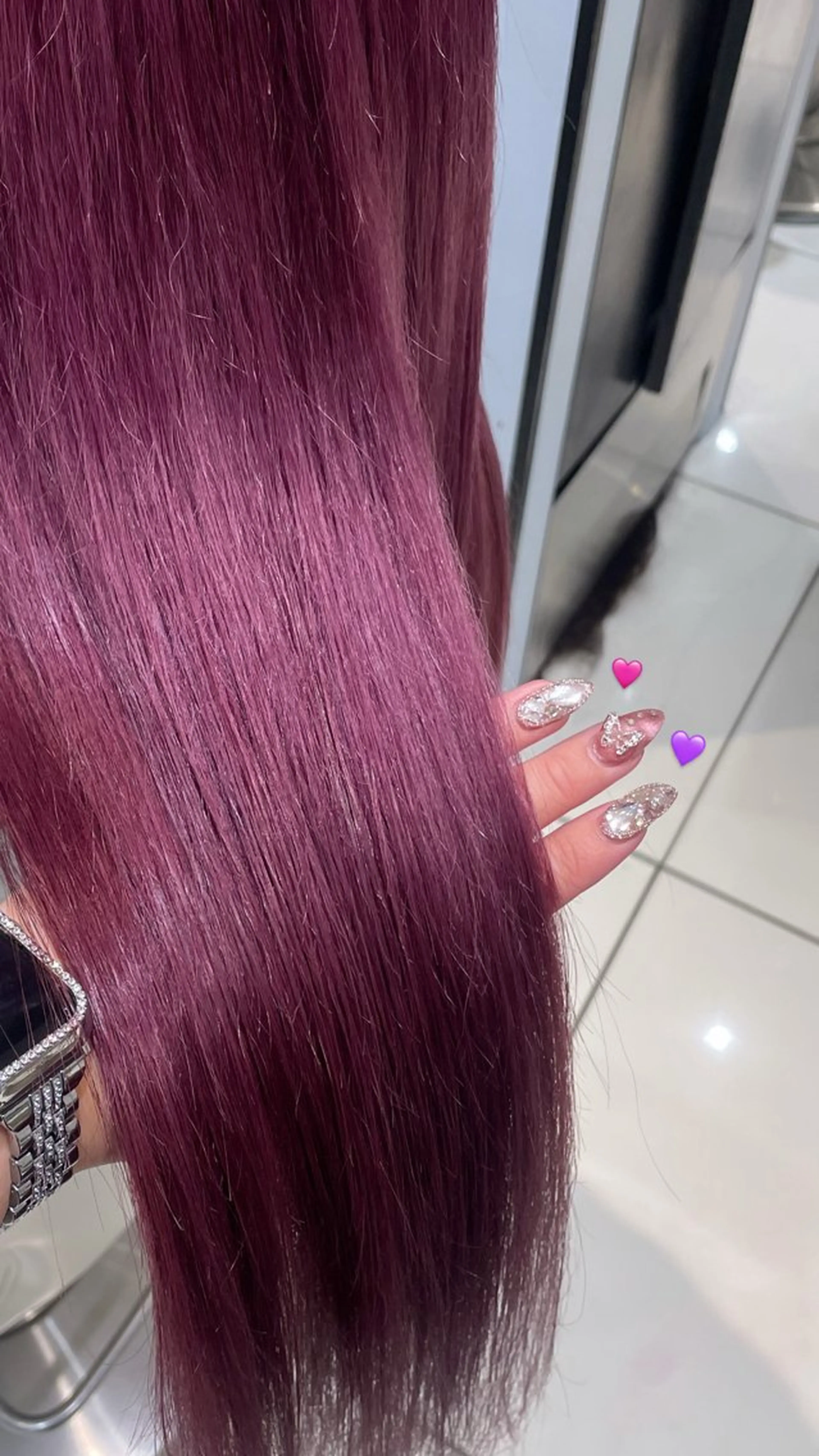 ロング カラー ヘアカラー トリートメント 💞暖色カラー 💞risaのヘアスタイル