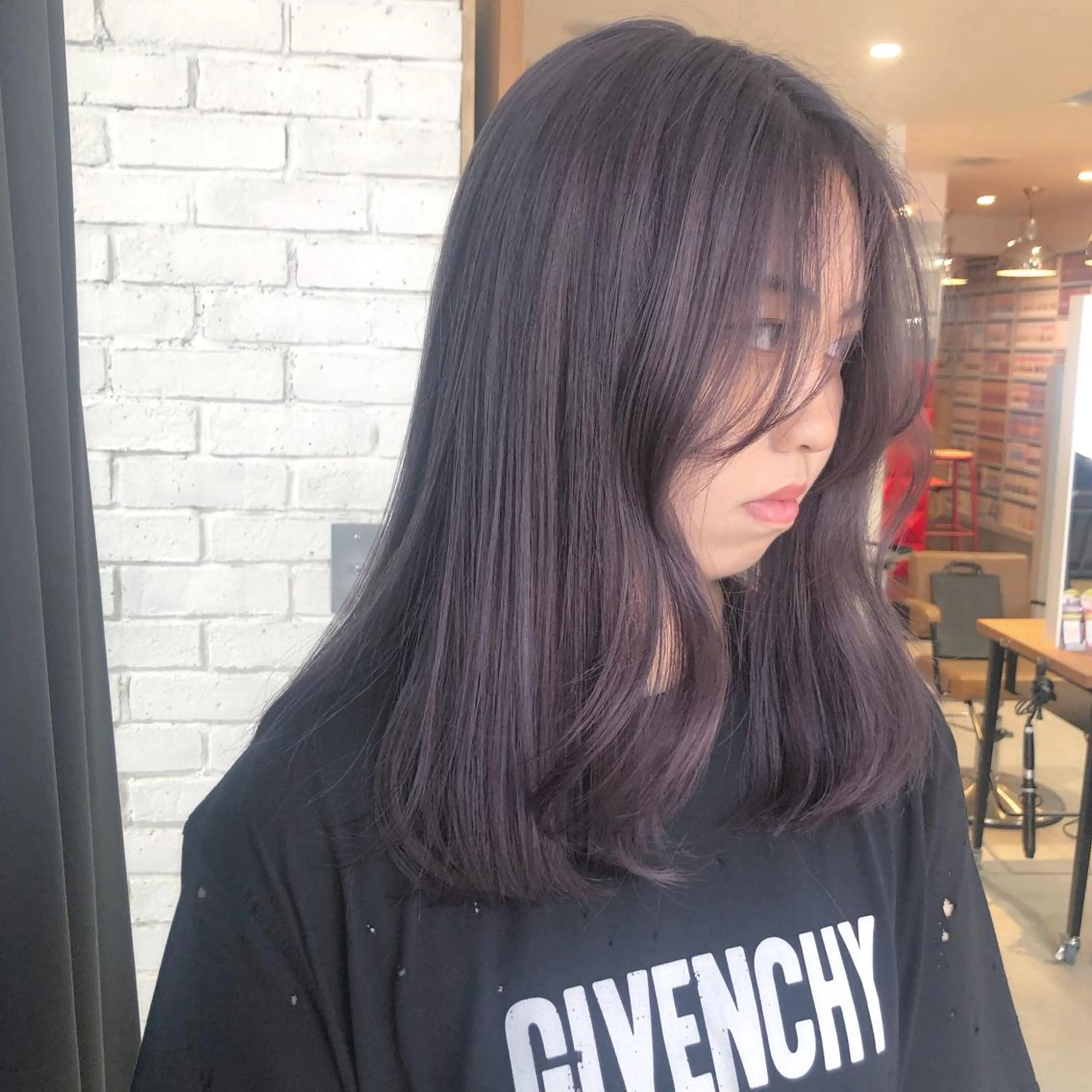 ロング カラー ラベンダーカラー ラベンダーグレー ORIKA 美容室のヘアスタイル