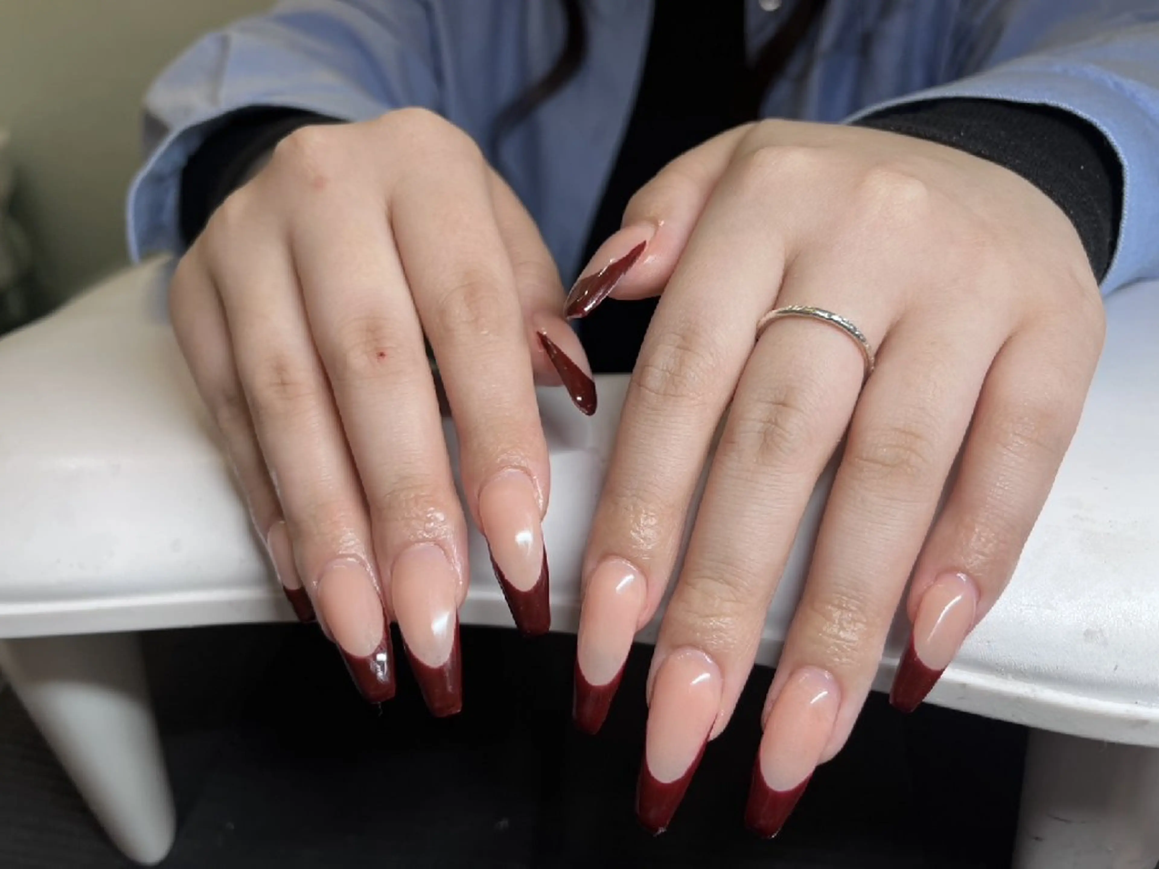 ネイル アートネイル 長さ出し シンプルネイル Re:JUvia 　JUMIのネイルデザイン