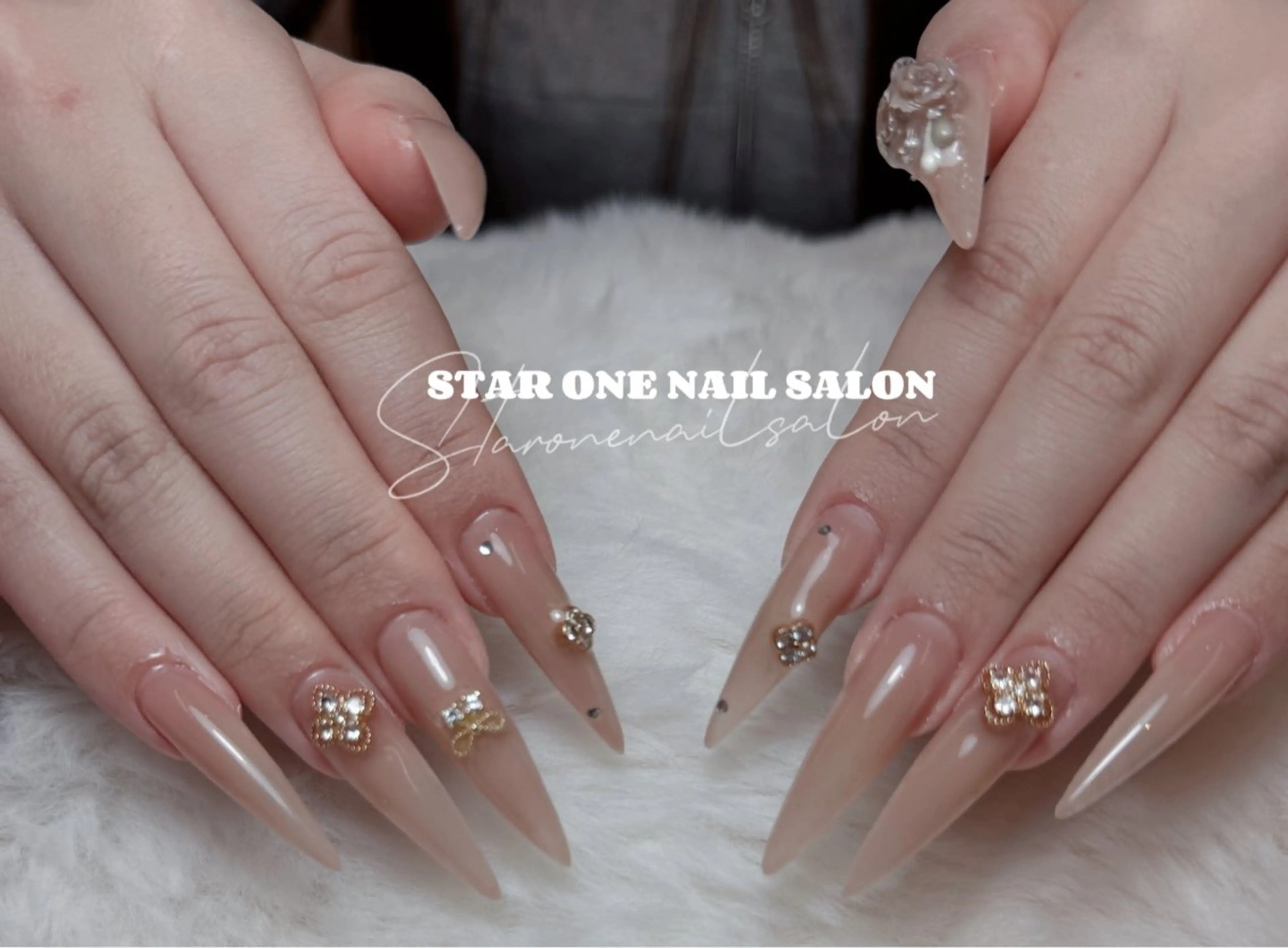 ネイル ロングネイル ハンドネイル 星 あみのネイルデザイン