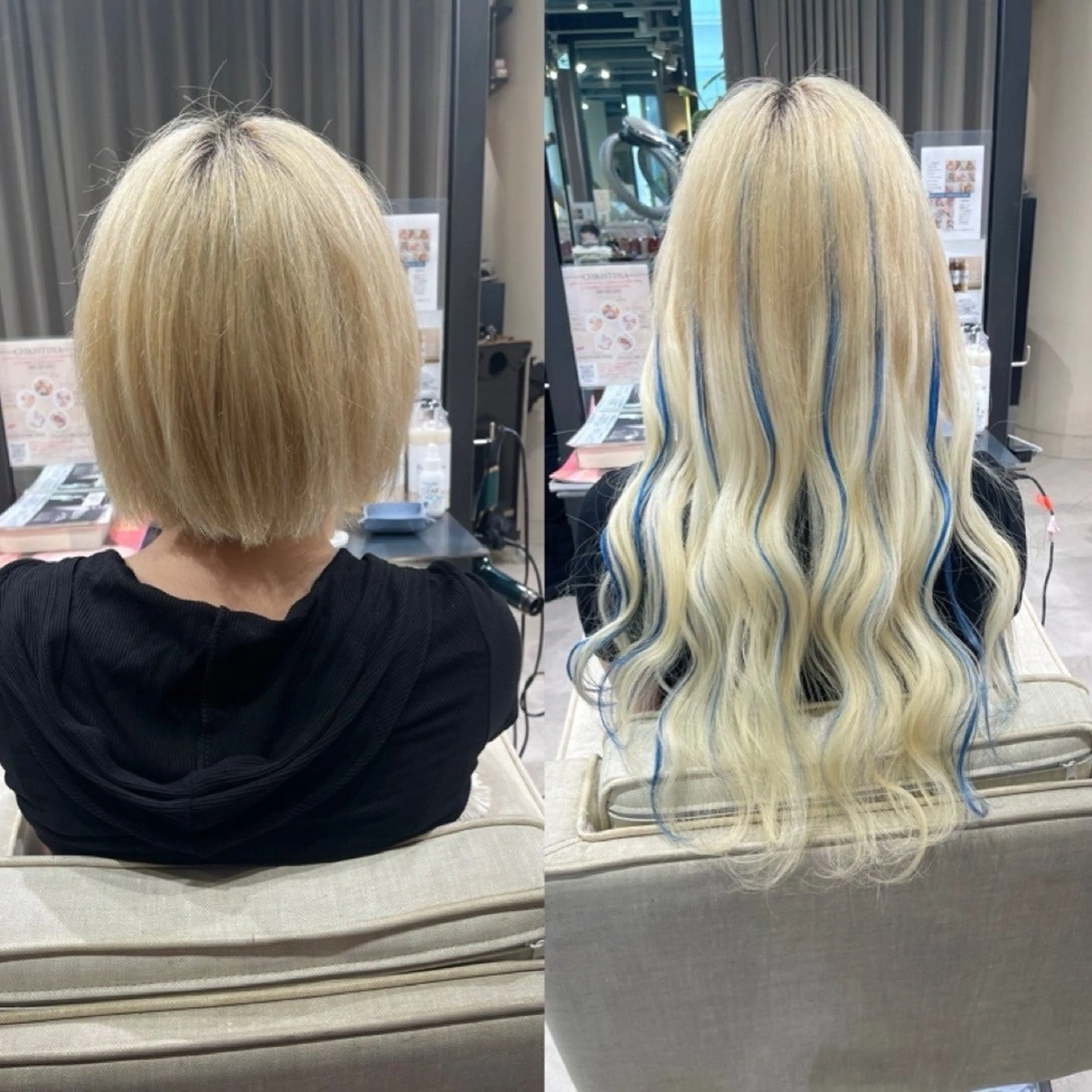 ロング エクステ ハイライト エクステ ブリーチ🔥ベージュ /グレー/daikiのヘアスタイル