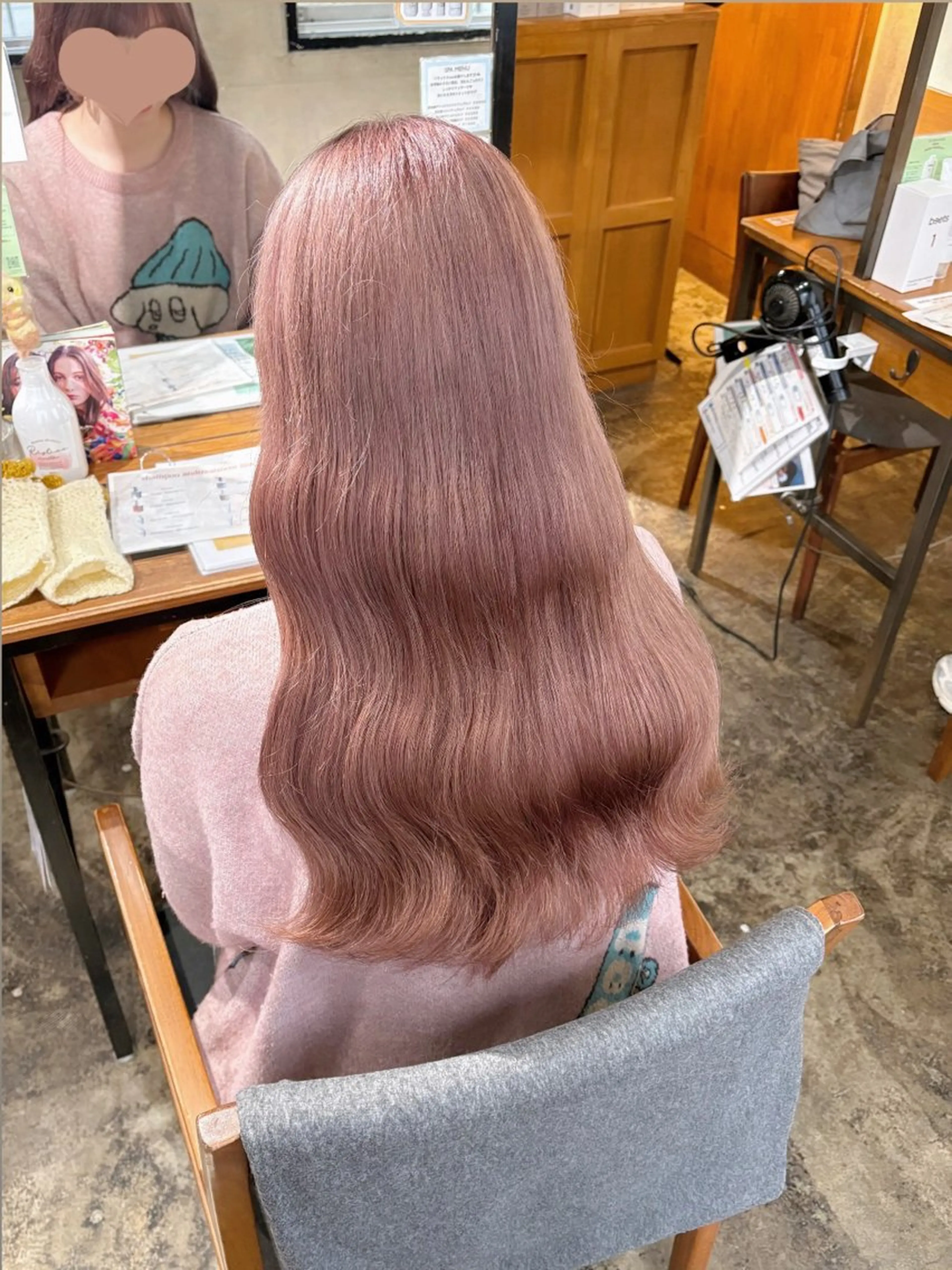 ロング カラー ブリーチ ピンクカラー カット ヘアカラー RINO/似合わせ /女性専用𖧷のヘアスタイル