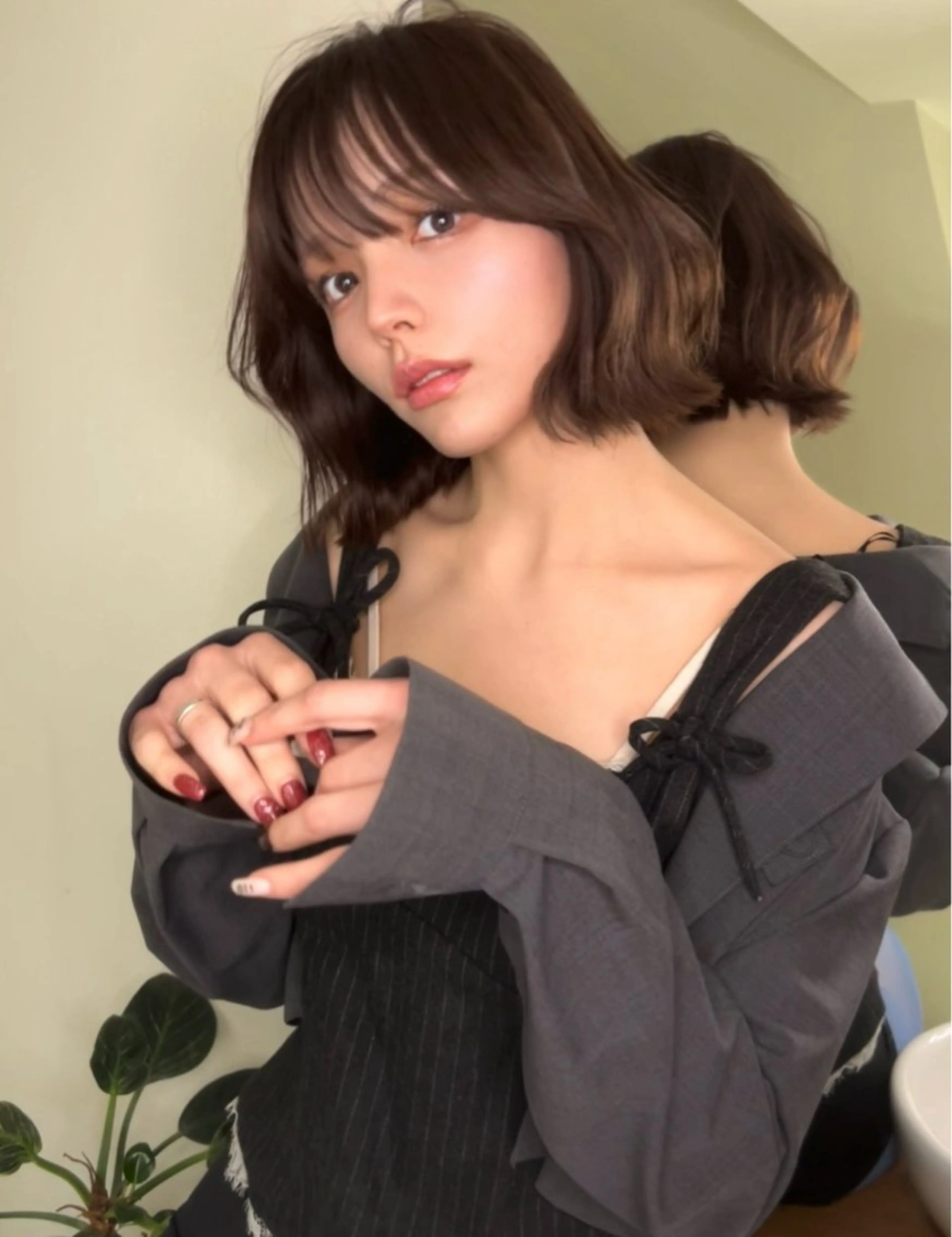 ショート ボブ 顔周りカット 小顔カット 小顔ボブ jilblanカホのヘアスタイル