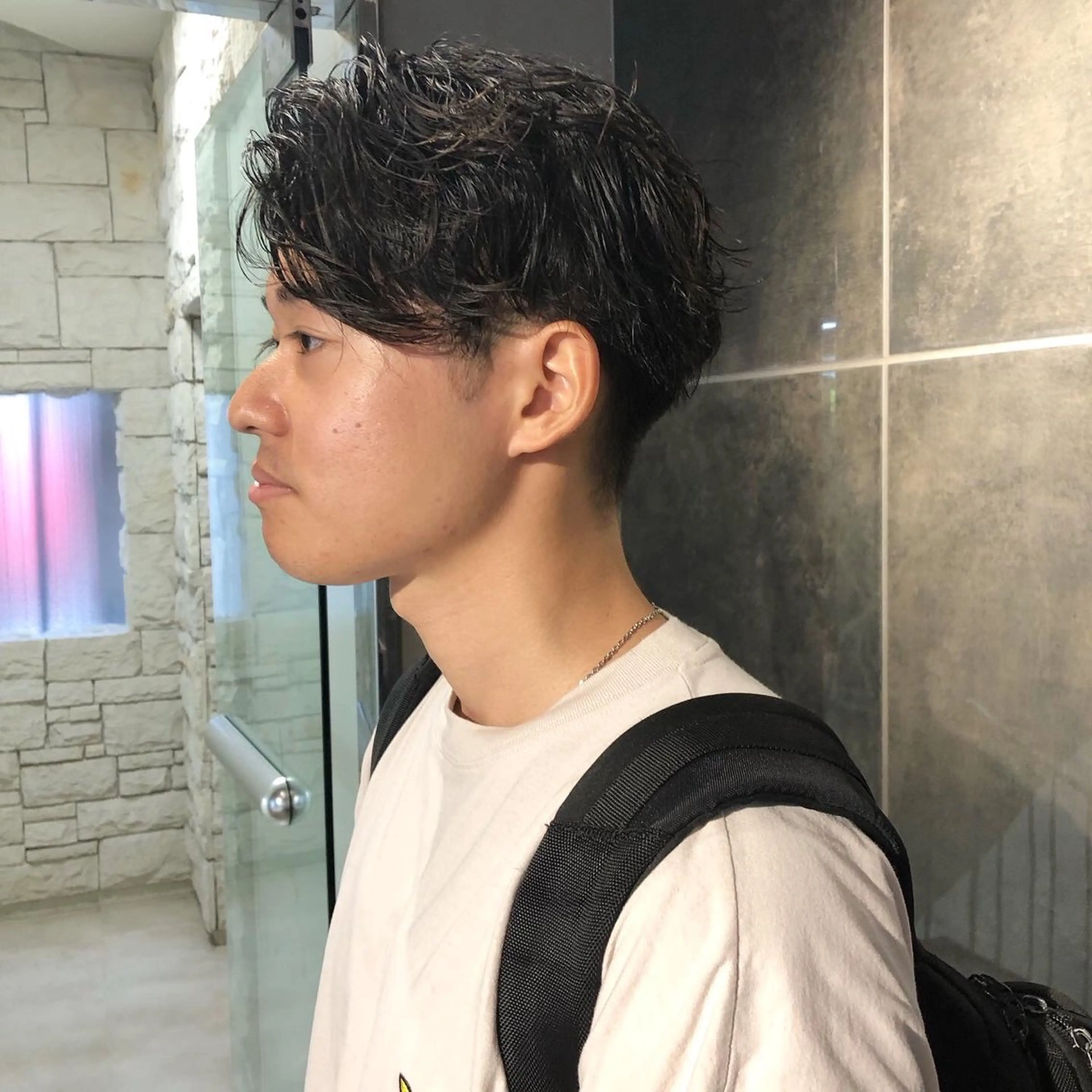 パーマ ヘアアレンジ メンズ センターパート カット パーマ トリートメント ヘアセット メンズ特化✂️栗原 侑也のヘアスタイル