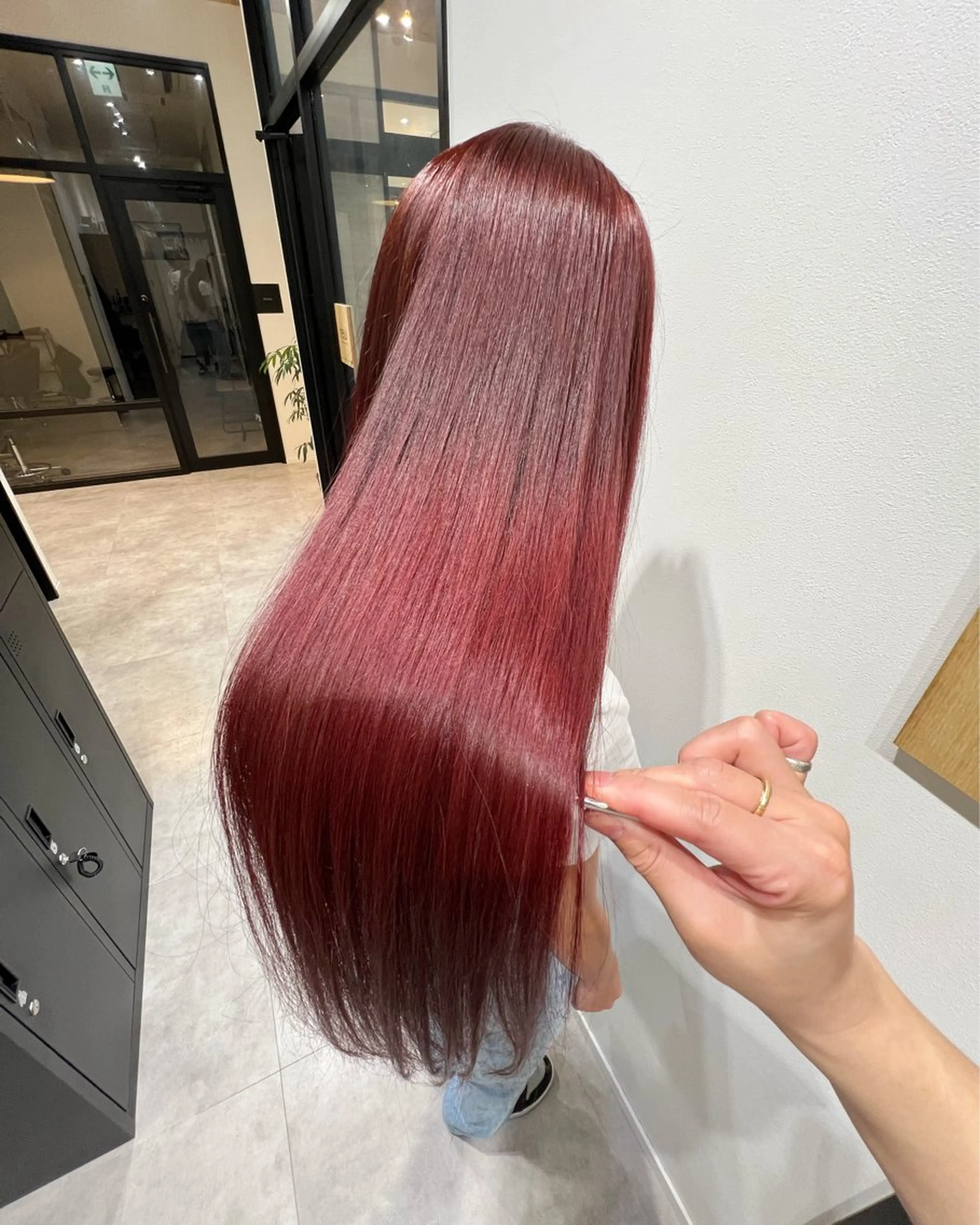 ロング カラー レッドカラー 髪質改善 fhami 店長 髪質改善　DAITOのヘアスタイル