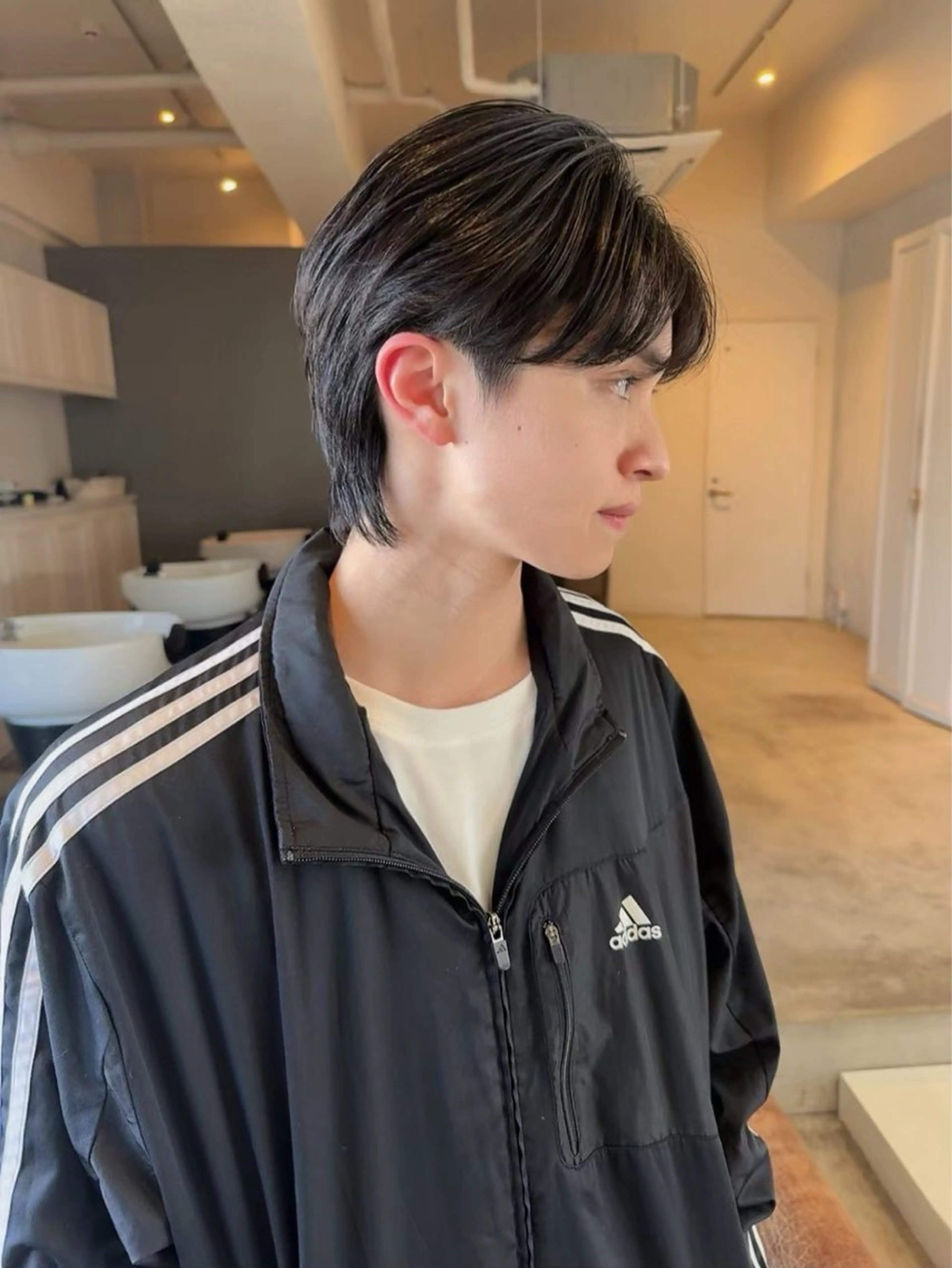 メンズ カット ニュアンスパーマ/ ウルフ/ときなのヘアスタイル