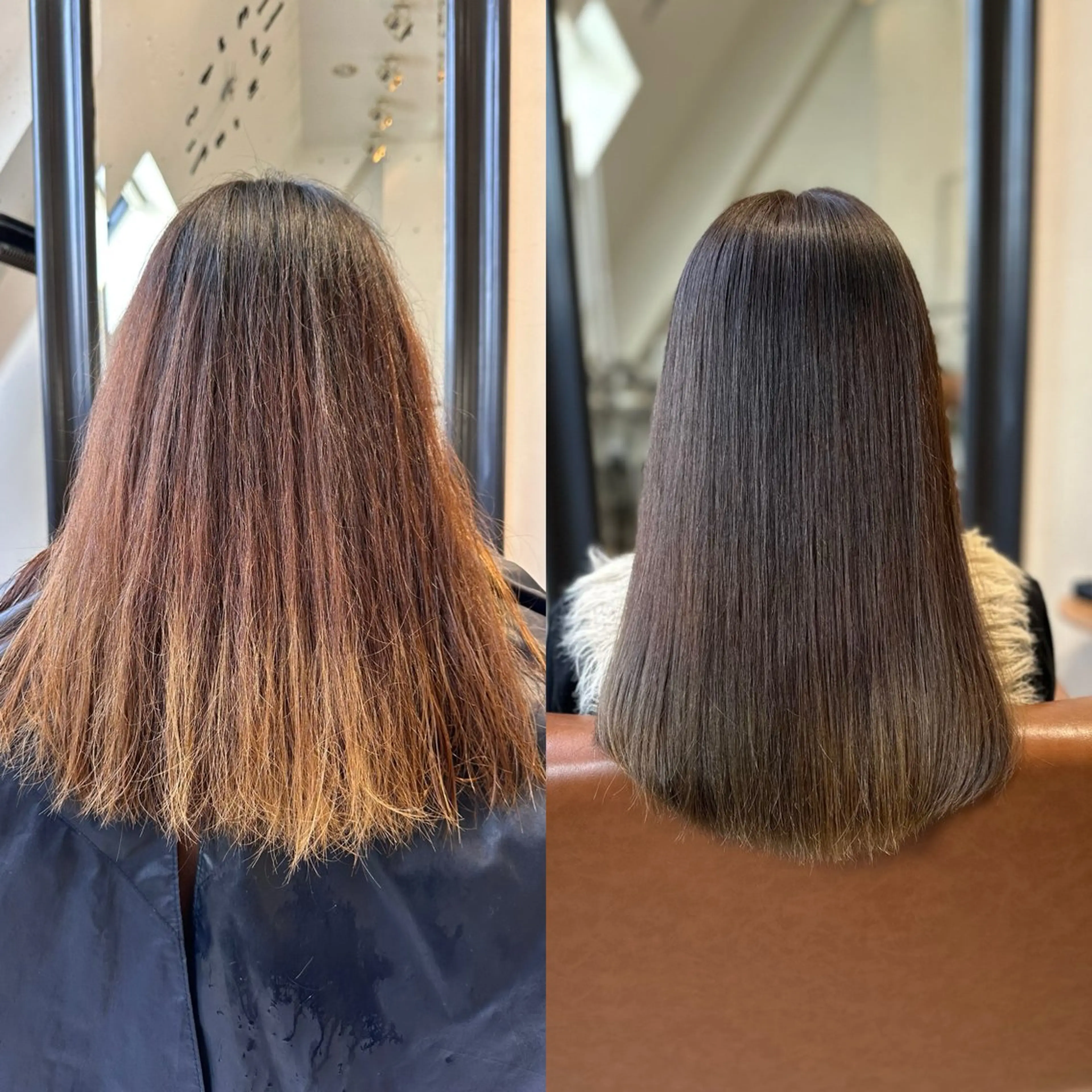 セミロング カット ヘアカラー 縮毛矯正 トリートメント JYO 髪質改善専門家のヘアスタイル