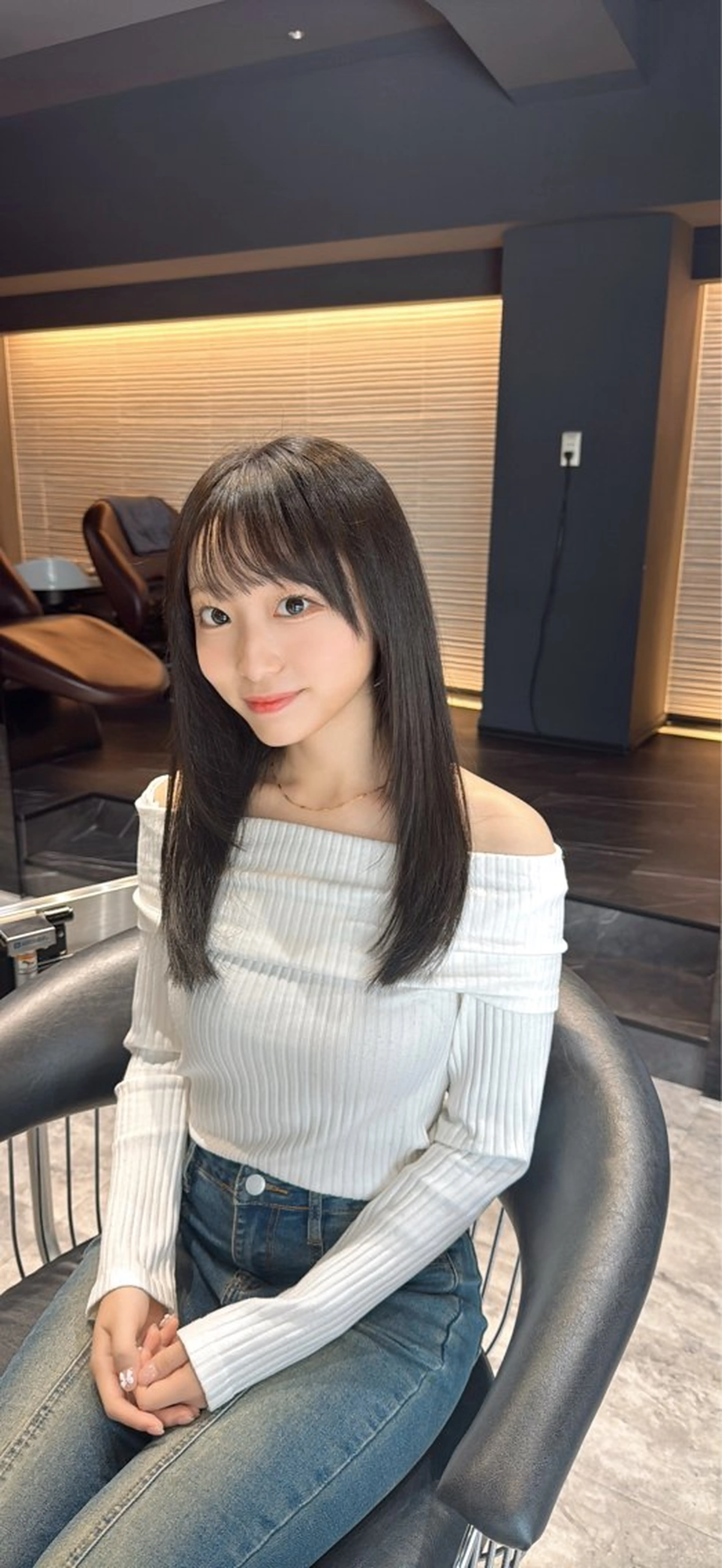 ミディアム 学生 酸性ストレート 酸性ストレート/ 透明感カラー/中村利のヘアスタイル