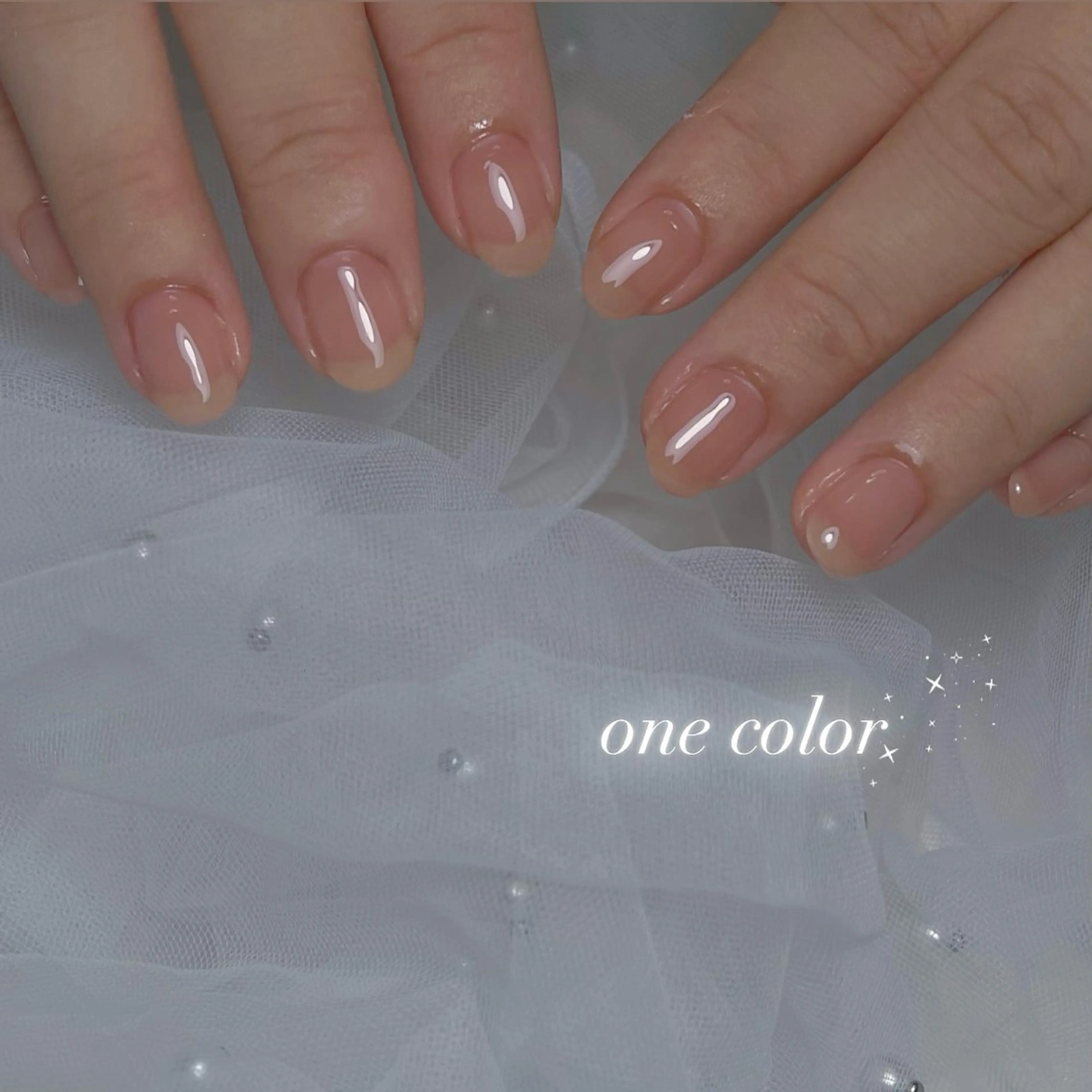 ネイル 長さ出し ジェルネイル 韓国ネイル ワンカラーネイル パラジェル ハンドネイル RE SALONのネイルデザイン