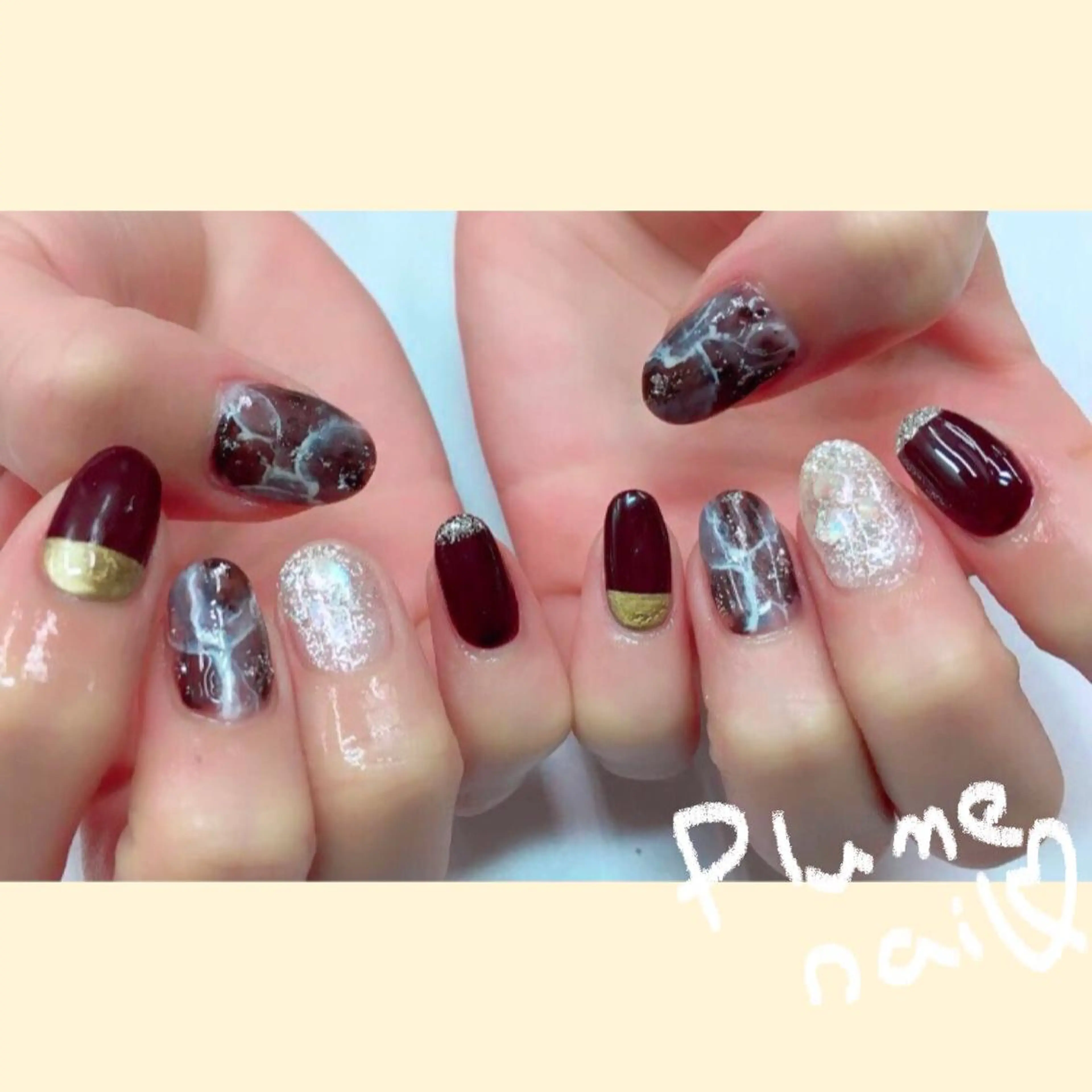 ネイル アートネイル キラキラネイル 韓国ネイル ニュアンスネイル 春ネイル ハンドネイル plume nail ☆韓国ネイルのネイルデザイン