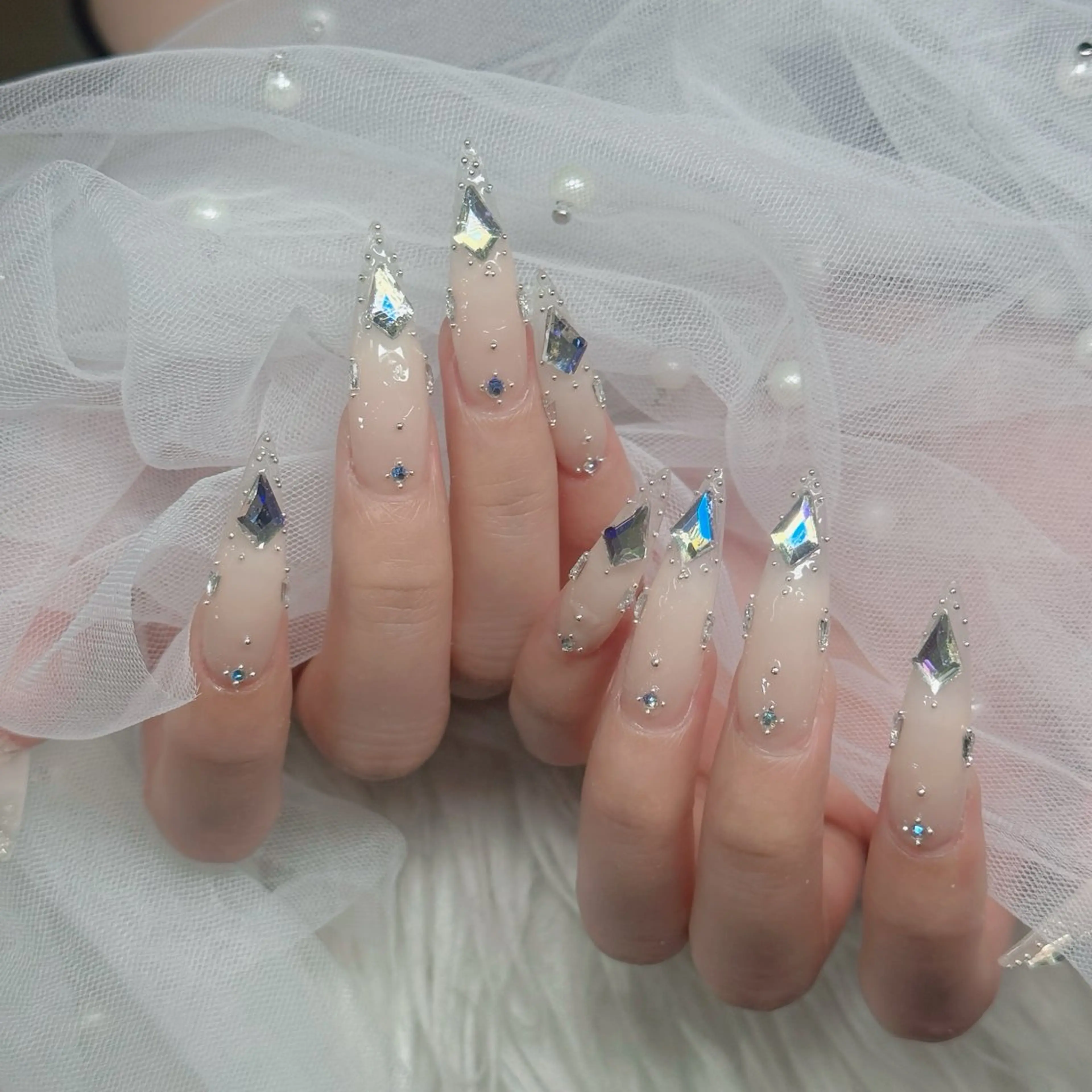 ネイル フットネイル フレンチネイル グラデーション 韓国ネイル ロングネイル ハンドネイル Hani Nail Salonのネイルデザイン