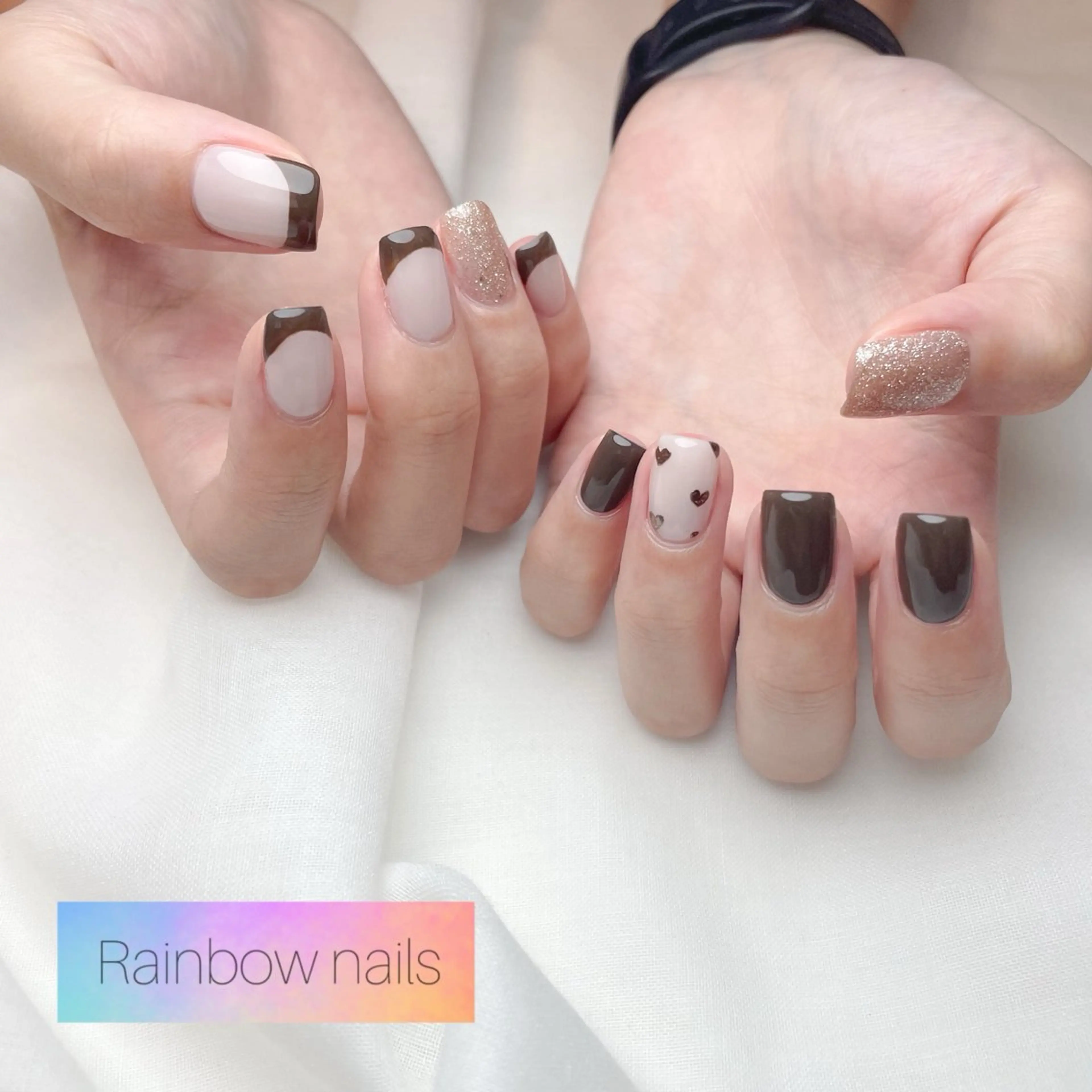 ネイル Rainbow nailsくろちゃんのネイルデザイン