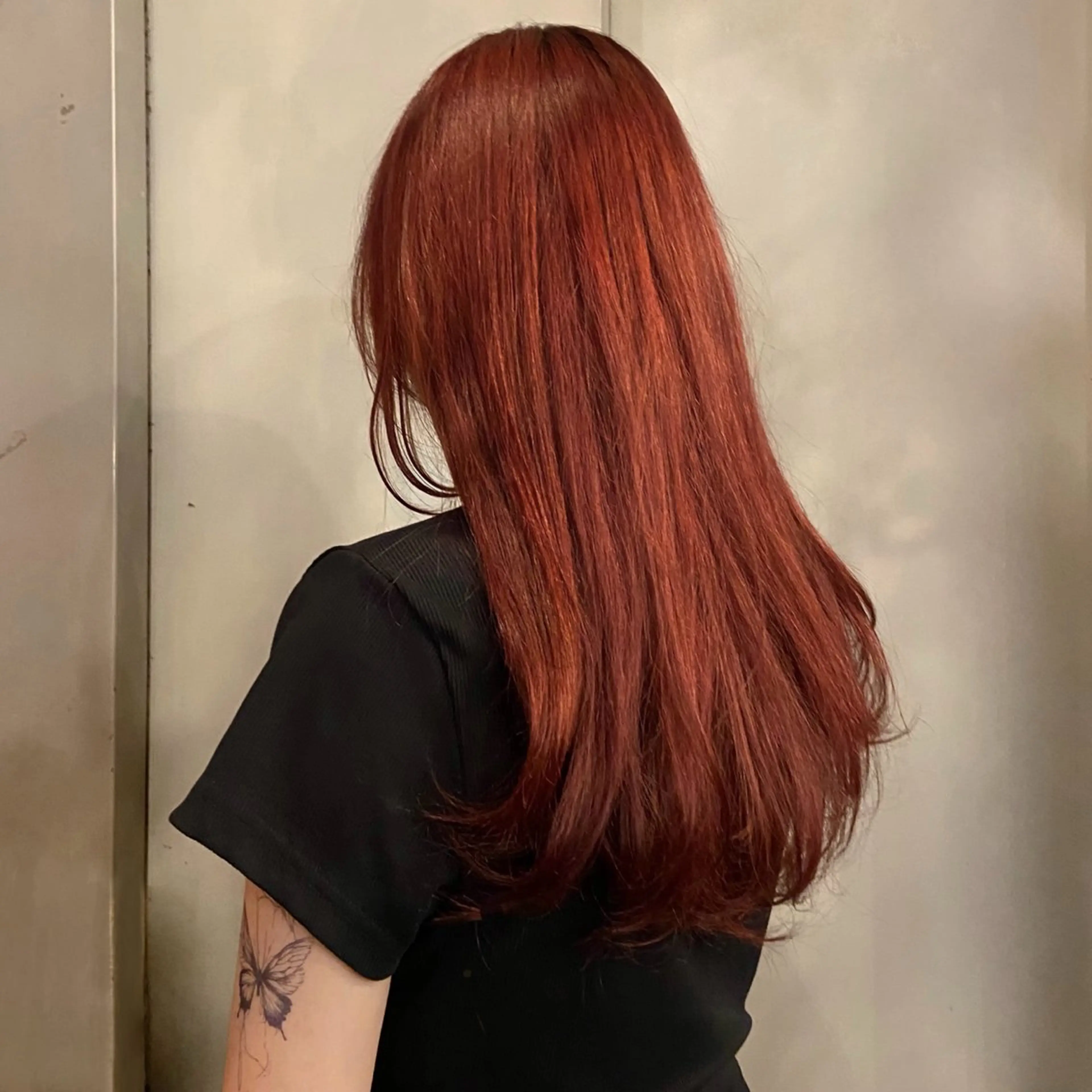 ロング カラー レッドカラー ヘアカラー エルベスアクト志木店 SHIINAのヘアスタイル