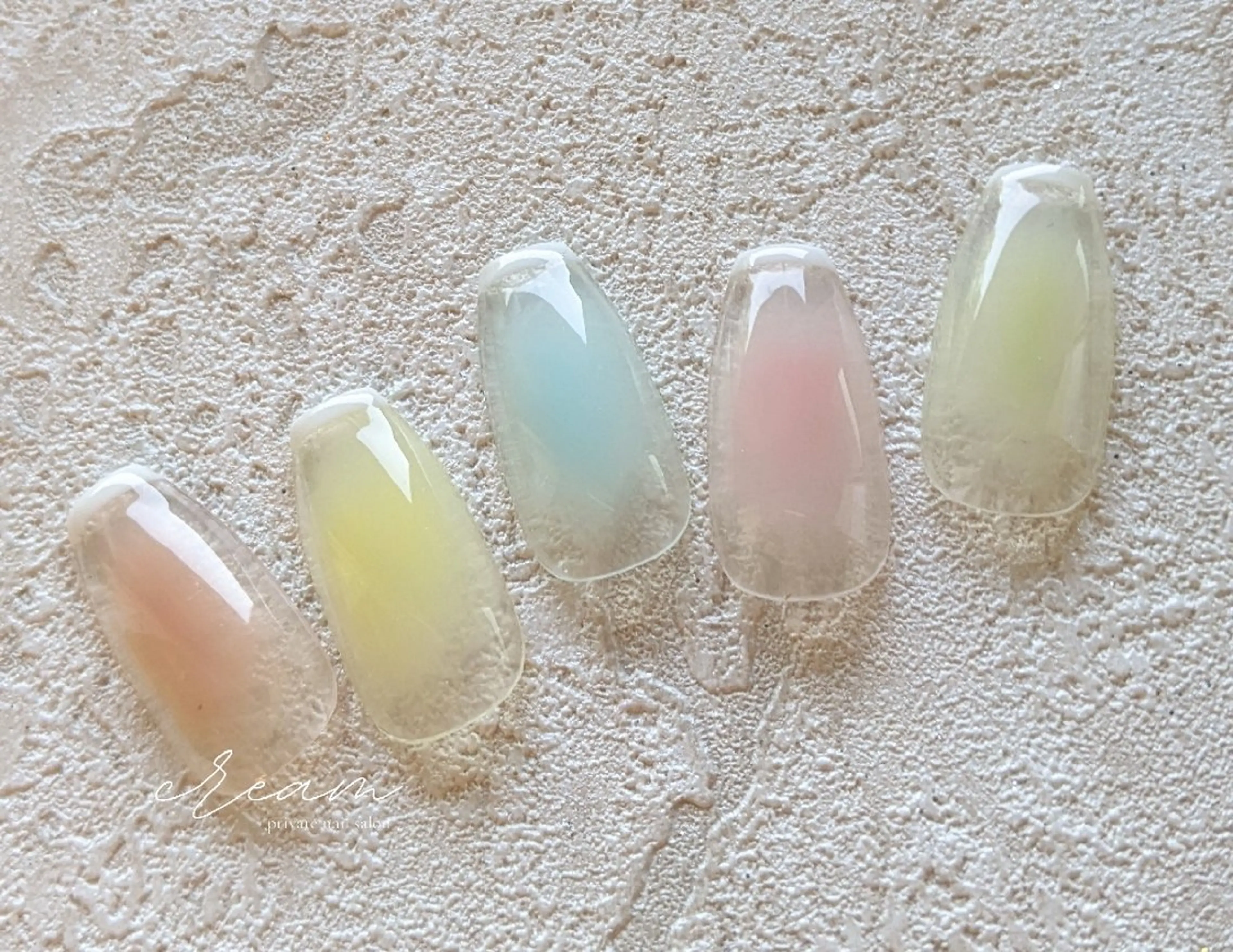 ネイル チークネイル フレンチネイル パステルネイル 春ネイル cream. nailのネイルデザイン