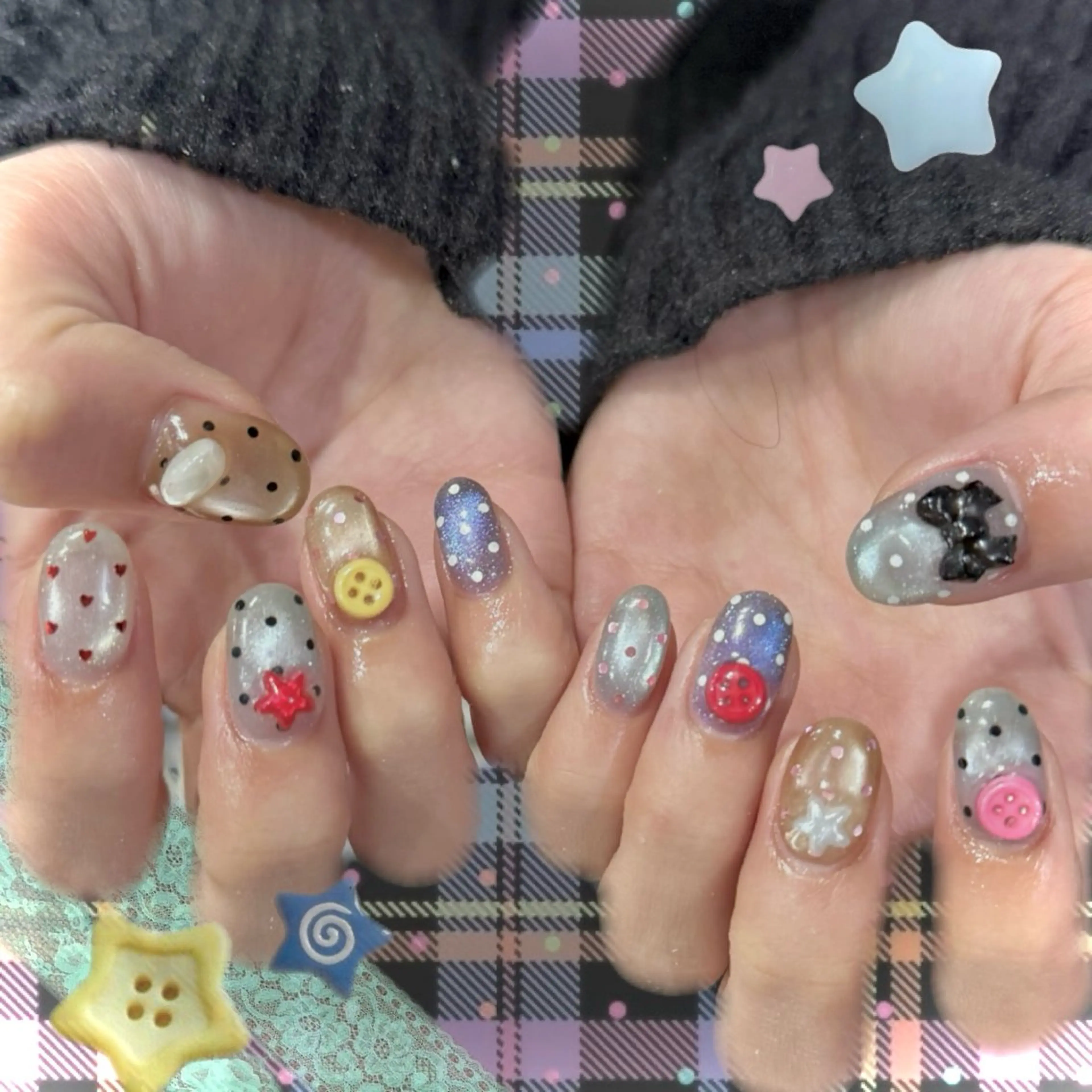 ネイル ハンドネイル フットネイル 𝙃𝙖𝙧𝙪⋆ ˚꩜｡個性派のネイルデザイン