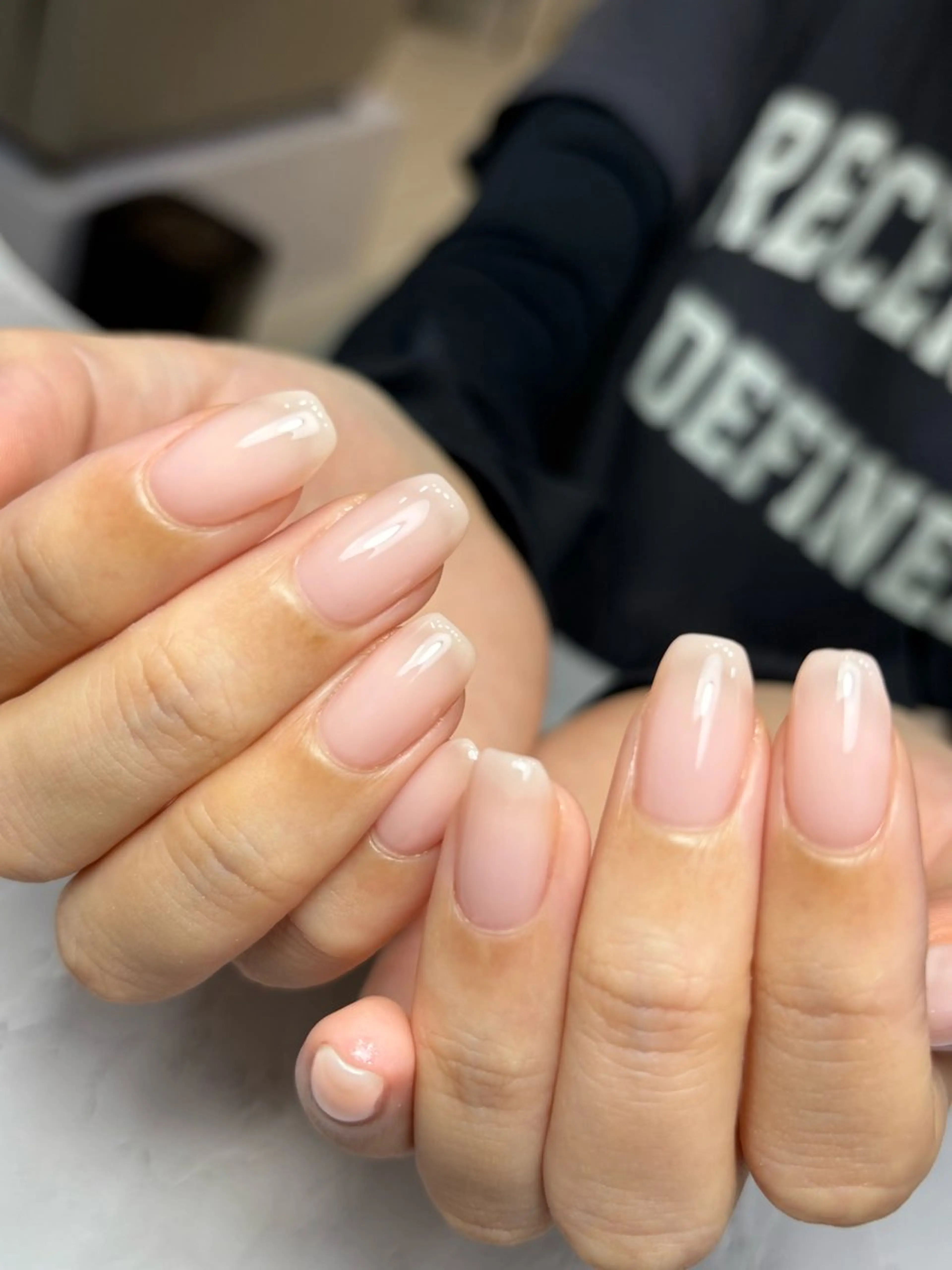 ネイル ピンク ホワイト ハンドネイル Natuleaナチュリア所属・深爪矯正自爪育成専門 natuleaのネイルデザイン