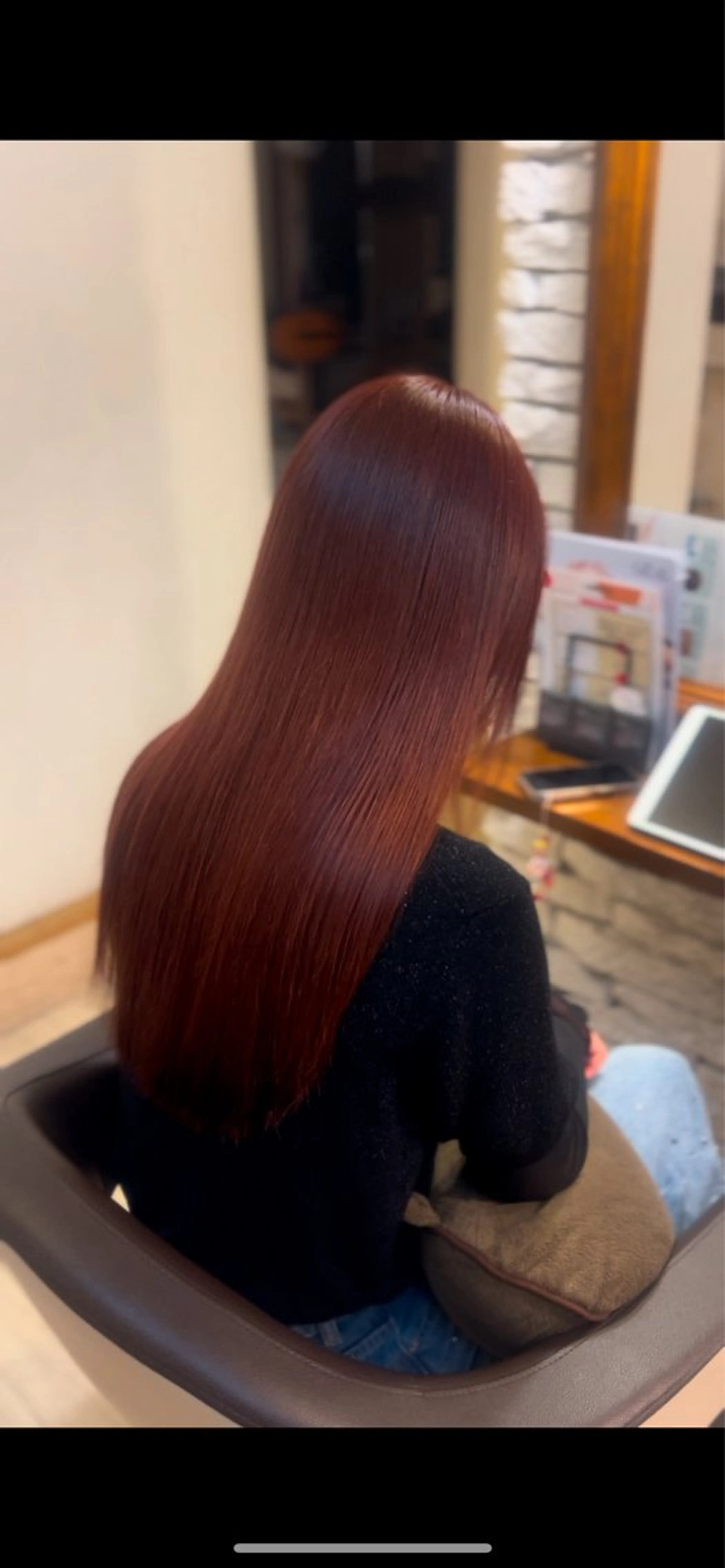ロング カラー ブラウンカラー オレンジ オレンジブラウン 艶ストレート🫧✨ 浜松/Hanaのヘアスタイル