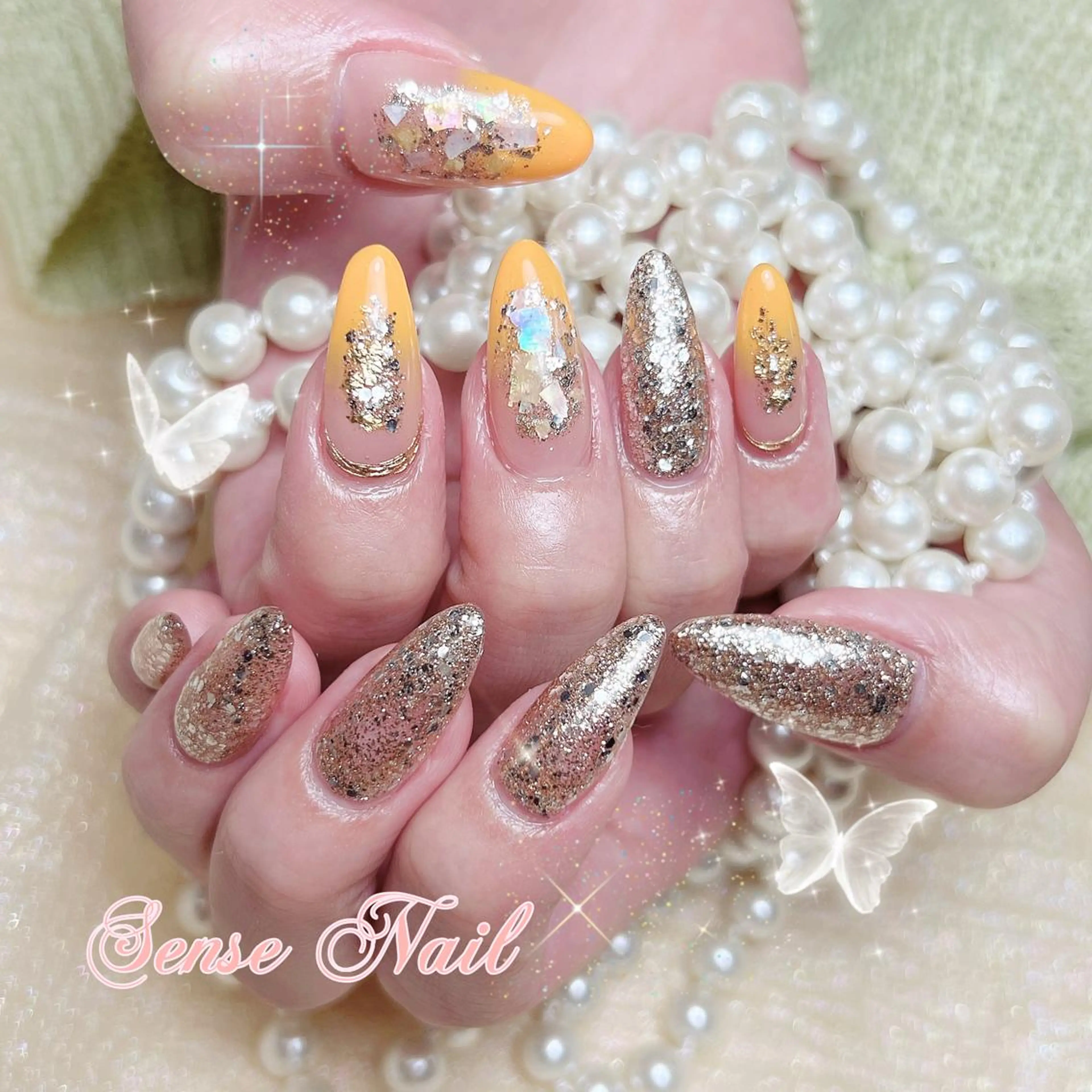 ネイル ハンドネイル ハンドケア Queening 🦋のネイルデザイン